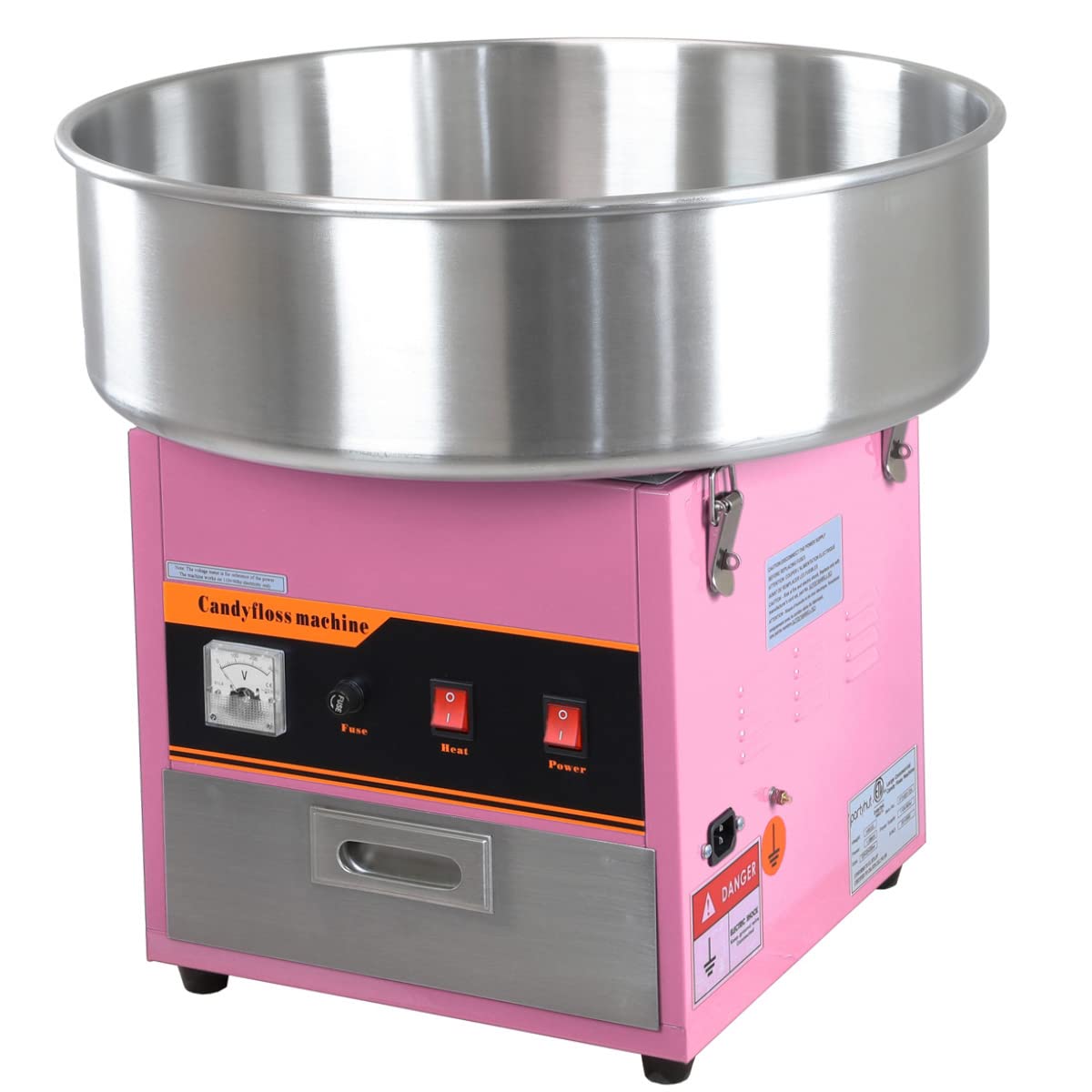 Commercial Cotton Candy Machine for Parties - Large Pink Candy Floss Maker for Events, Carnivals & Home Use