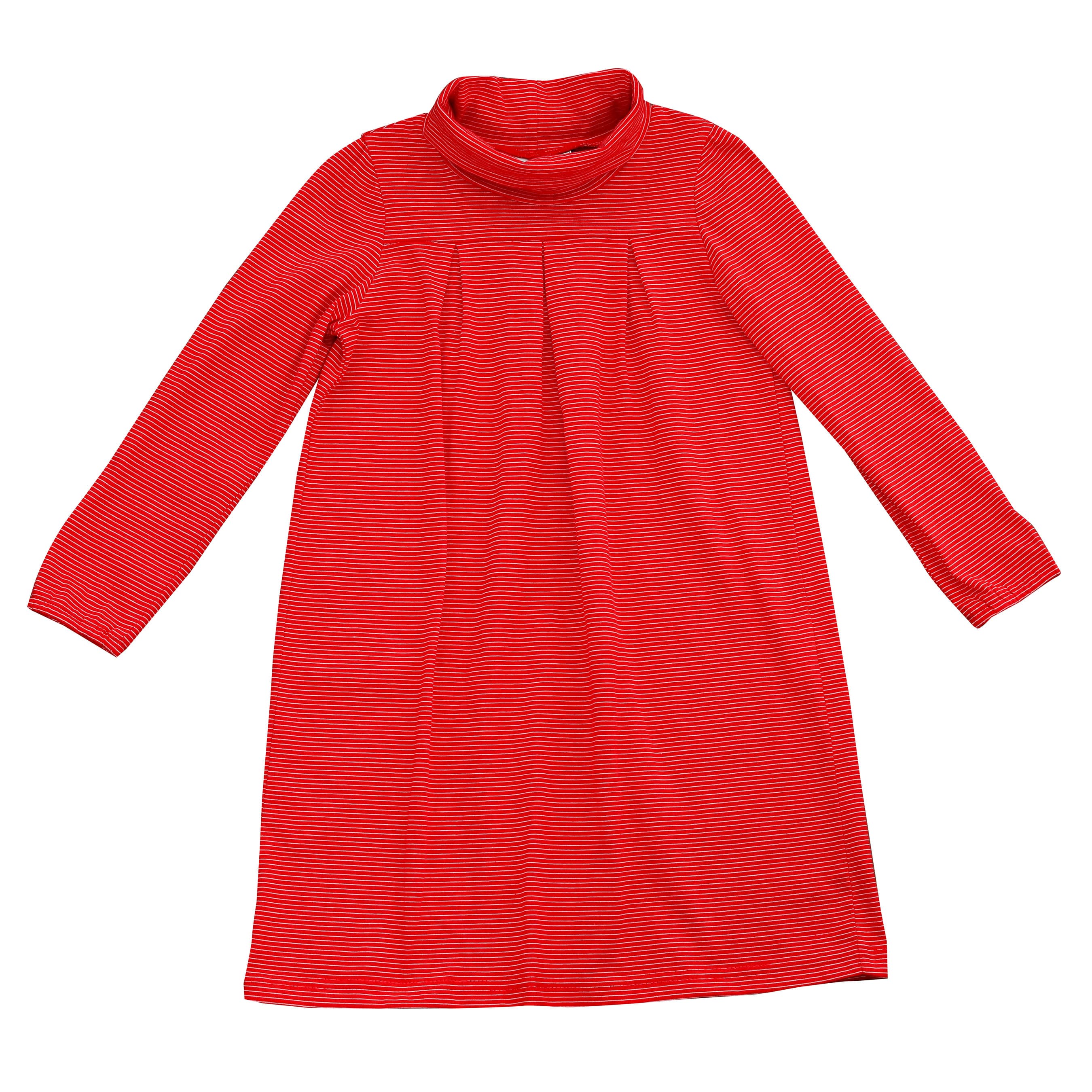 Suzy Girls Turtleneck Dress - Red Stripe Knit Sweater Dress for Women | Winter Fashion, Holiday Party Outfit, Christmas Family Gathering