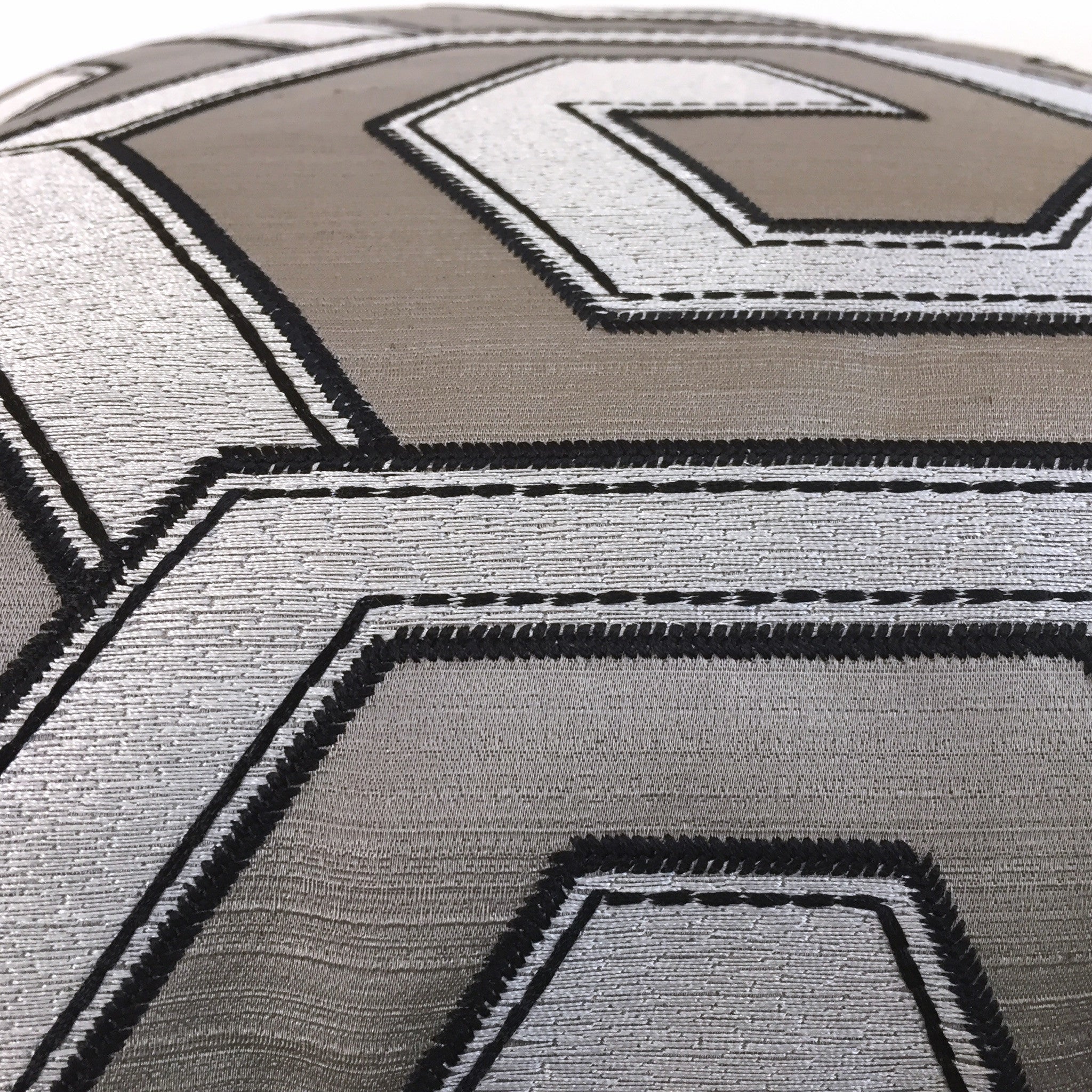 Two-Tone Silver Pewter Gray Embroidered Geometric Pillow Cover - Modern Home Decor for Living Room, Bedroom & Sofa