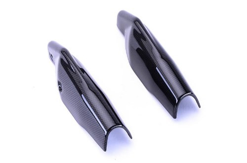 Bestem Carbon Fiber Fork Covers for Ducati Hypermotard 796 & 1100 - Plain Weave Design | Motorcycle Accessories for Enhanced Style & Protection | Perfect for Street Riding & Custom Bike Builds