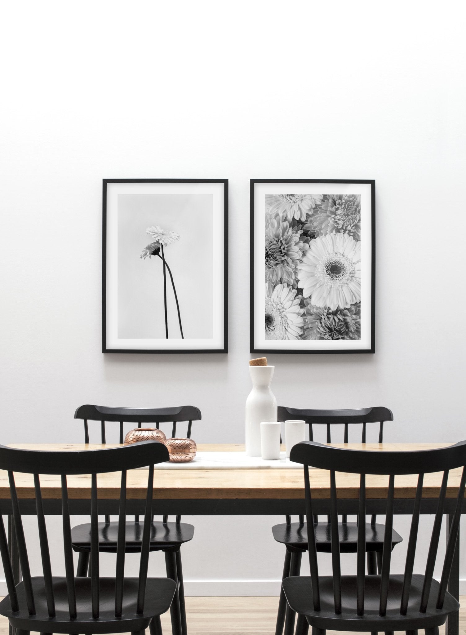 Black & White Gerbera Daisy Poster - High-Quality Floral Wall Art for Home, Office & Gift Decor - Perfect for Living Room, Bedroom & Wedding Decorations
