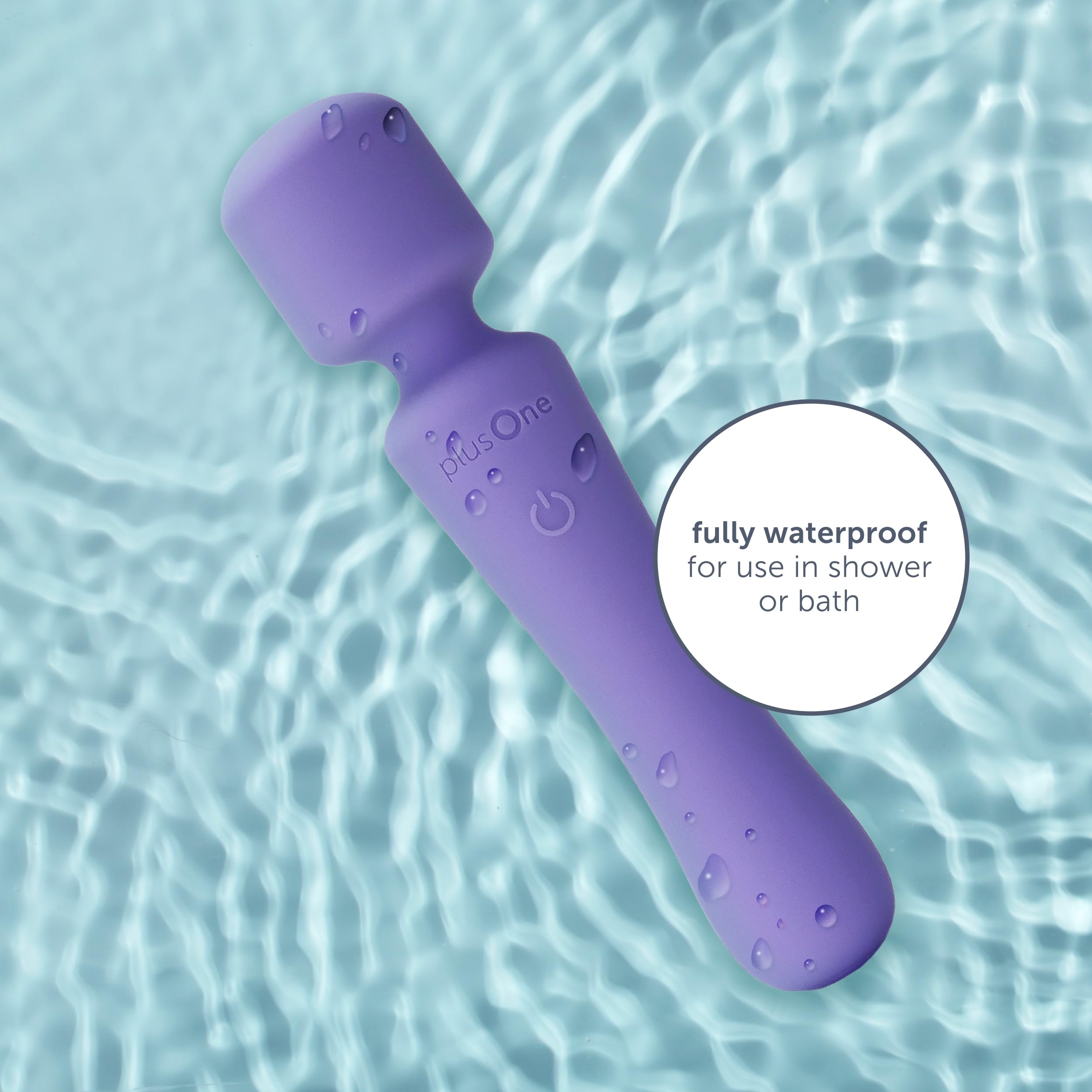 **PlusOne Rechargeable Wand Vibrator - 10 Vibration Modes, Body-Safe Silicone, Waterproof for Solo & Couples Play - Perfect for Muscle Relaxation, Stress Relief & Sensual Massage (Purple)**