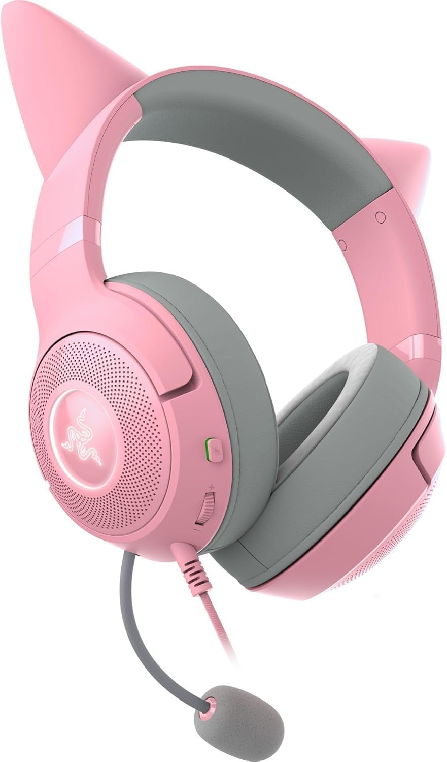 Razer Kraken Kitty V2 USB Wired RGB Gaming Headset with Chroma Lighting - HyperClear Cardioid Mic - 40mm Triforce Drivers - 7.1 Surround Sound - Quartz Pink (Renewed) - Perfect for Streaming, Gaming & Content Creation