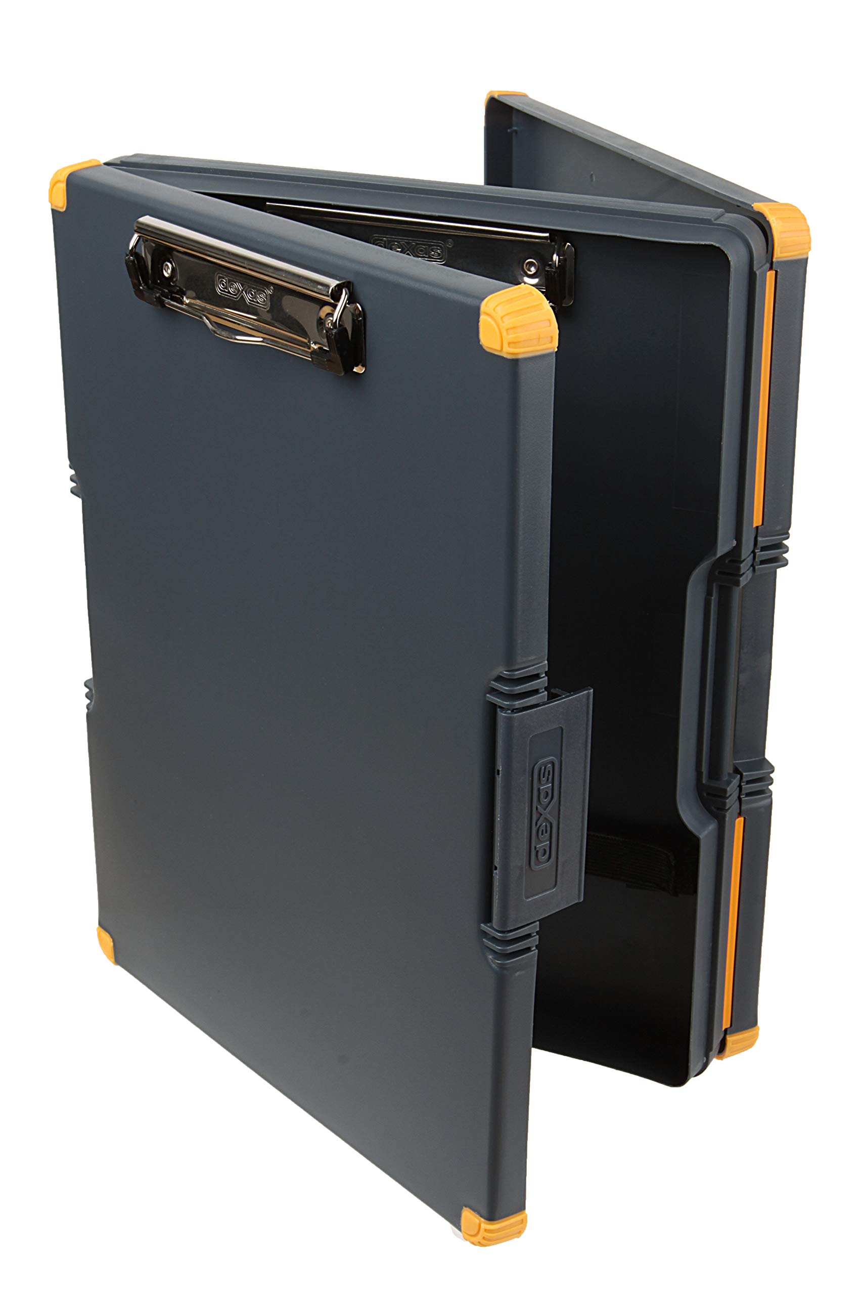 Dexas Duo Clipcase Double-Sided Clipboard - 13”x10” Portable Gray/Orange Clipboard for Office, Nursing, School & Work - Stylish & Functional Office Supplies for Home Office, Trades & Daily Organization