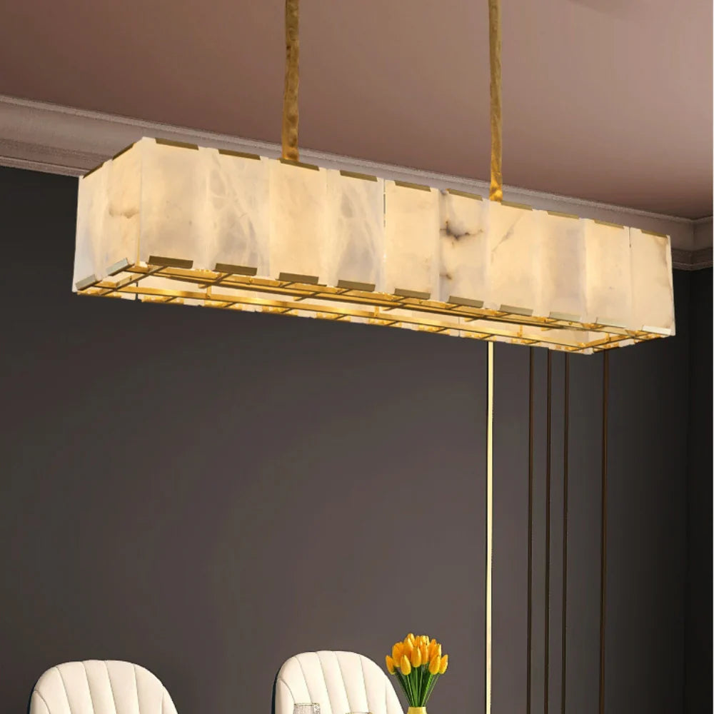 Aubrey Calcite Rectangular Chandelier 42