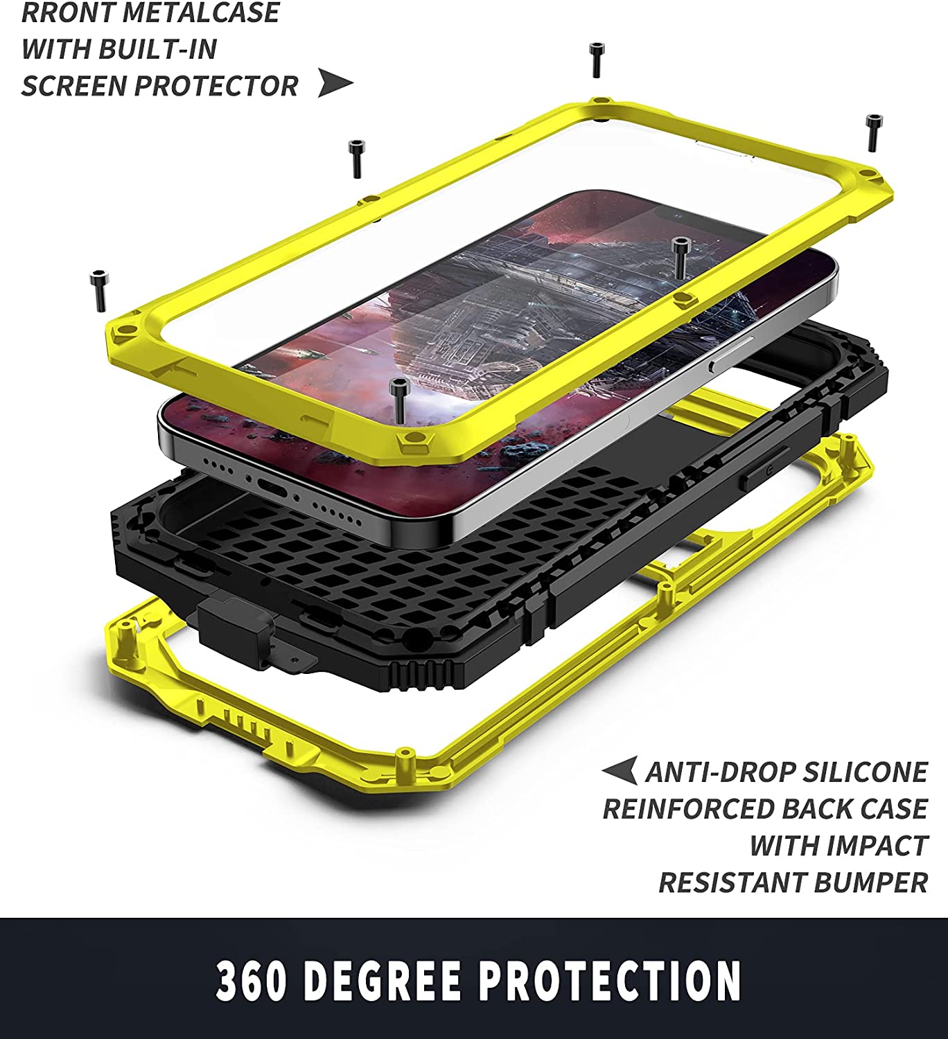 Premium iPhone 13 Mini Metal Case - Slim Protective Cover with Shock Absorption - Perfect for Everyday Use, Travel & Outdoor Activities