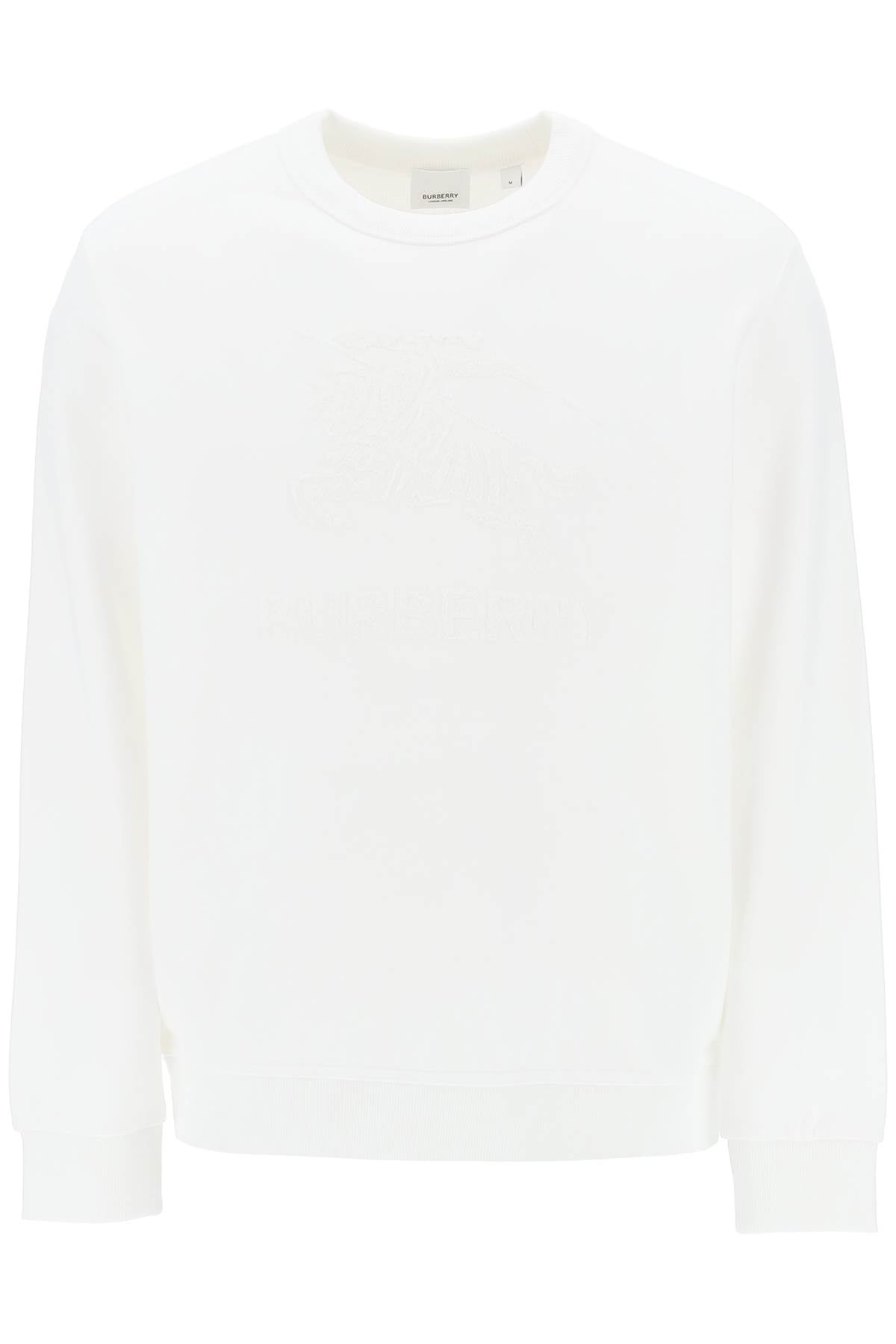 Burberry 'Rayner' Crew Neck Sweatshirt with Equestrian Knight Logo - Classic Luxury Cotton Pullover for Men & Women - Perfect for Casual Outings & Streetwear Fashion