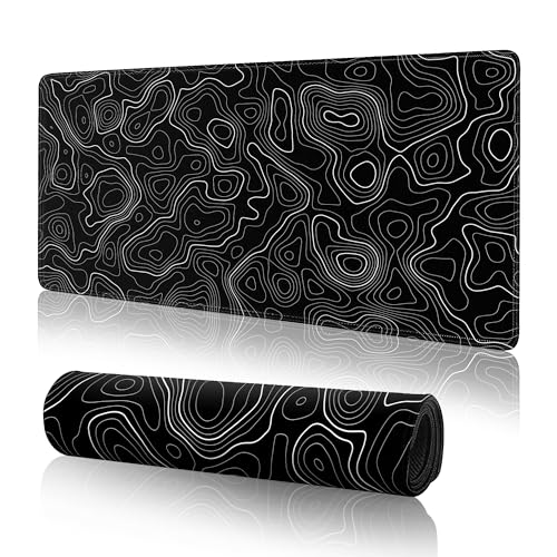 Black Topographic Contour
