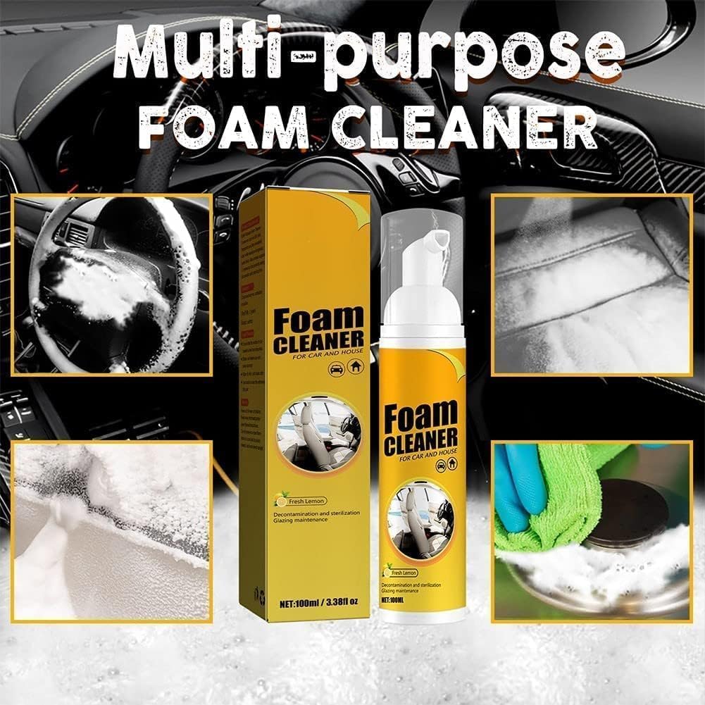 All-Purpose Foam Cleaner for Car & Home - Multi-Surface Magic Foam Cleaner Spray (30ML, 2Pcs) - Perfect for Upholstery, Dashboard, Leather Seats & Household Surfaces