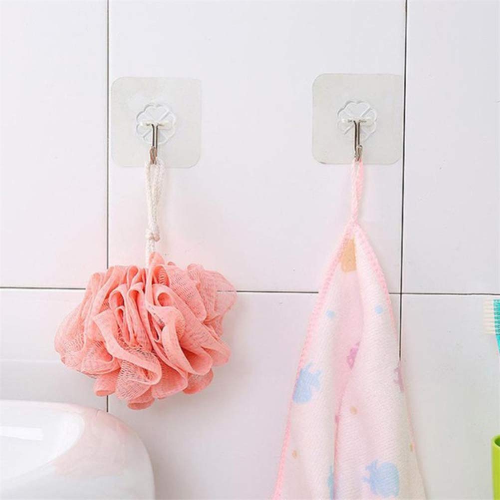 8-Pack Heavy Duty Self-Adhesive Wall Hooks for Bathroom, Kitchen & Entryway - No Drill Towel Hooks, Coat Hooks with Strong Suction Cups - Perfect for Hanging Robes, Keys, Hats & Home Organization