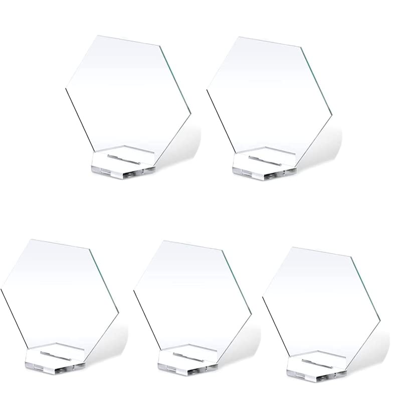 Clear Acrylic Hexagon Place Cards with Holder - 5/10pcs Blank Seating Cards for Weddings, Parties & Events - Elegant Table Name Card Display