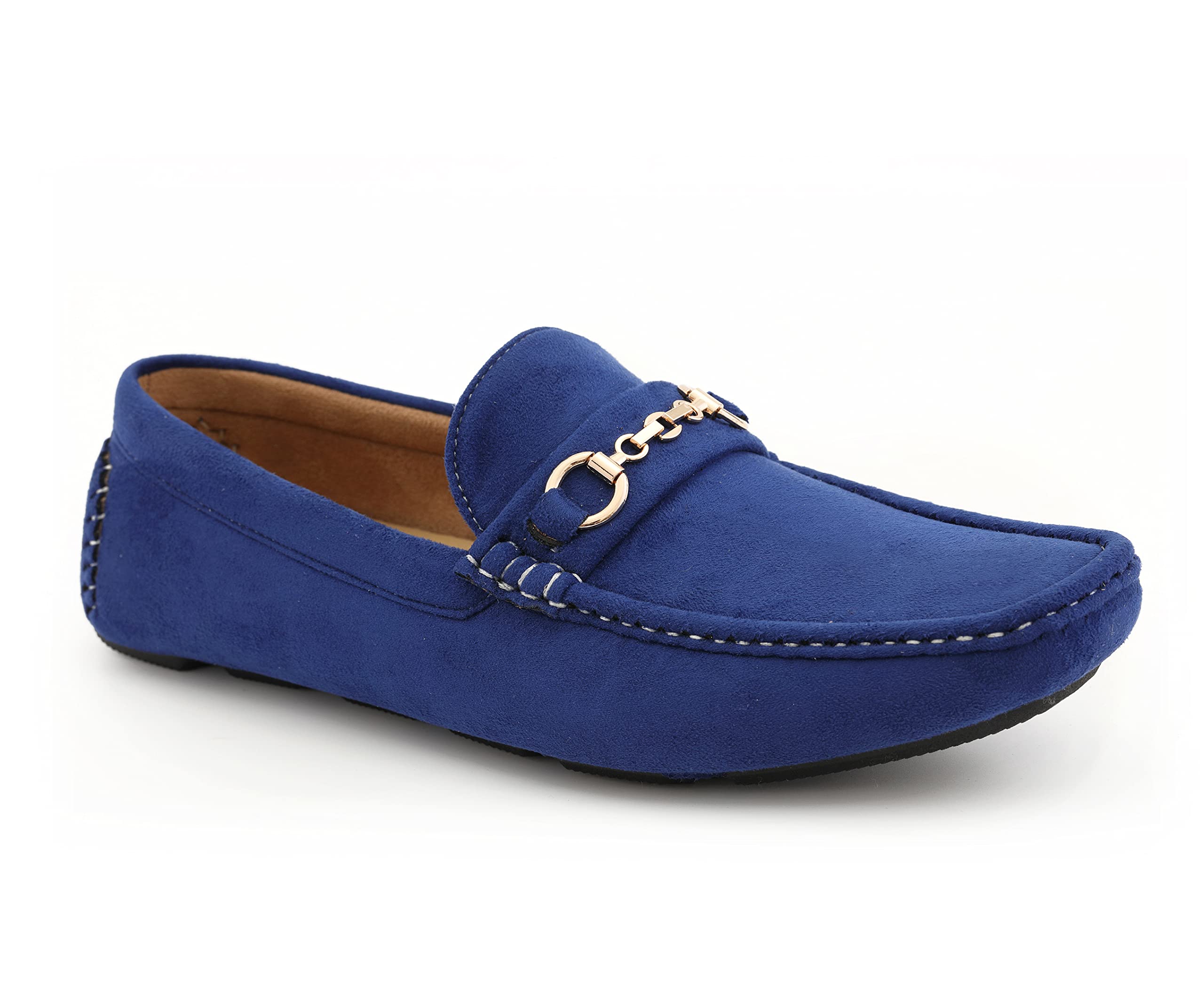 **Amali Ecker Men's Casual Loafers & Moccasins - Slip-On Driving Shoes with Chain Ornament - Comfortable Slippers for Everyday Wear, Office & Travel**