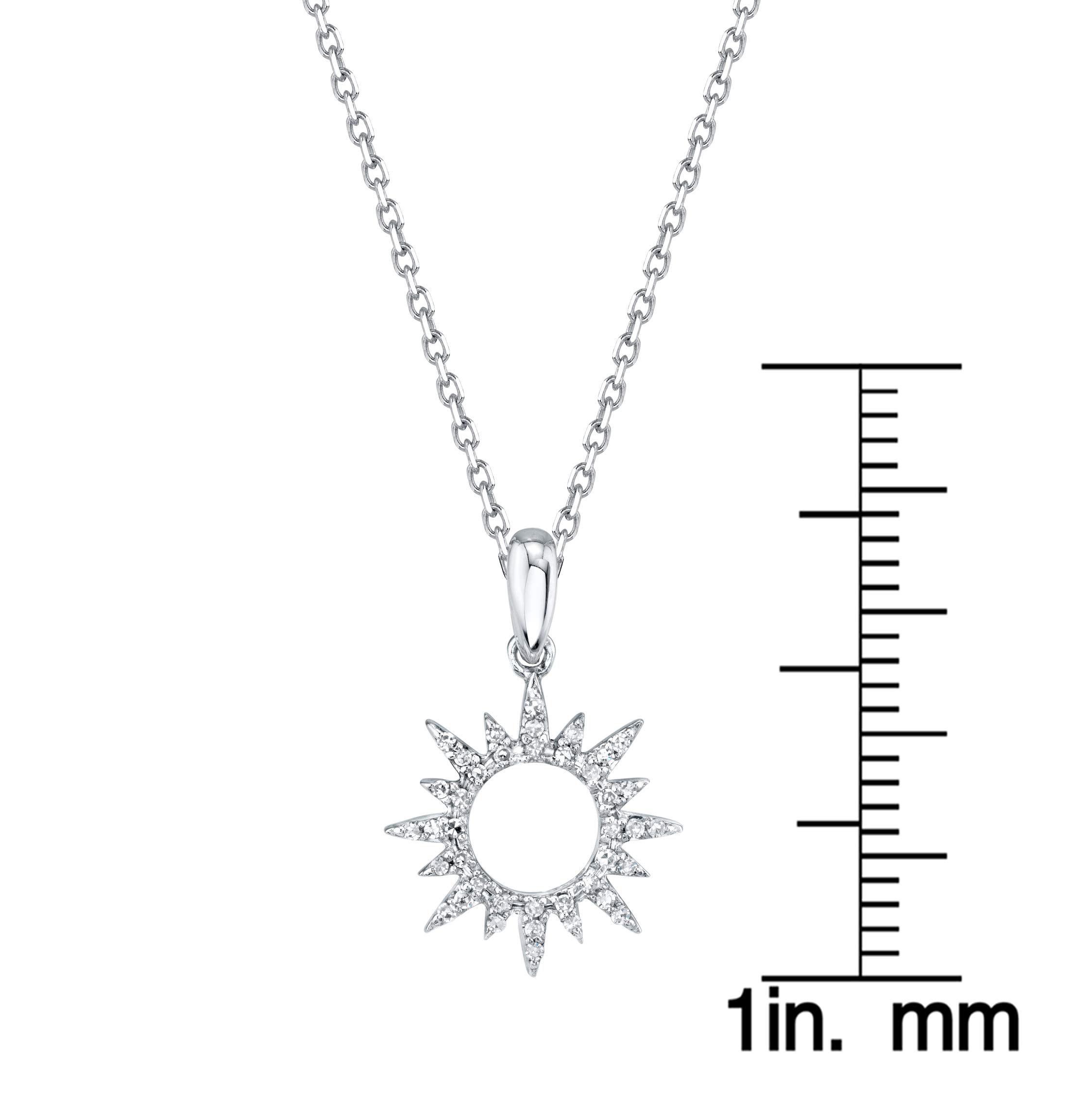 SERAFINA Diamond Charm Pendant Necklace - 925 Sterling Silver Name Necklace with Natural Diamonds - 16
