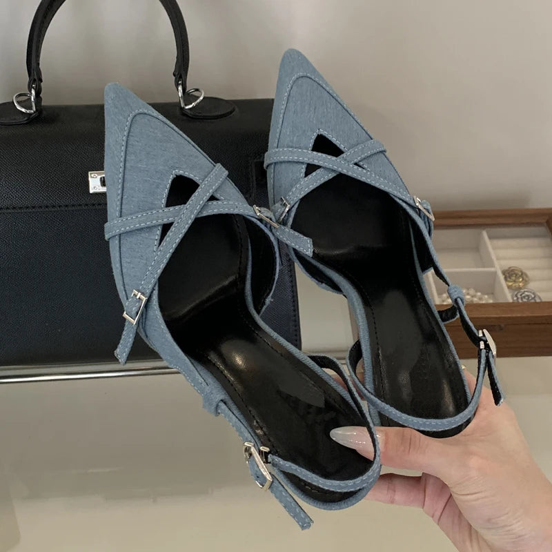 Eilyken Women's Sexy Buckle Strap Pointed Toe High Heel Pumps - Elegant Slingback Shoes for Party, Banquet & Evening Wear | Perfect for Weddings, Date Nights & Formal Events