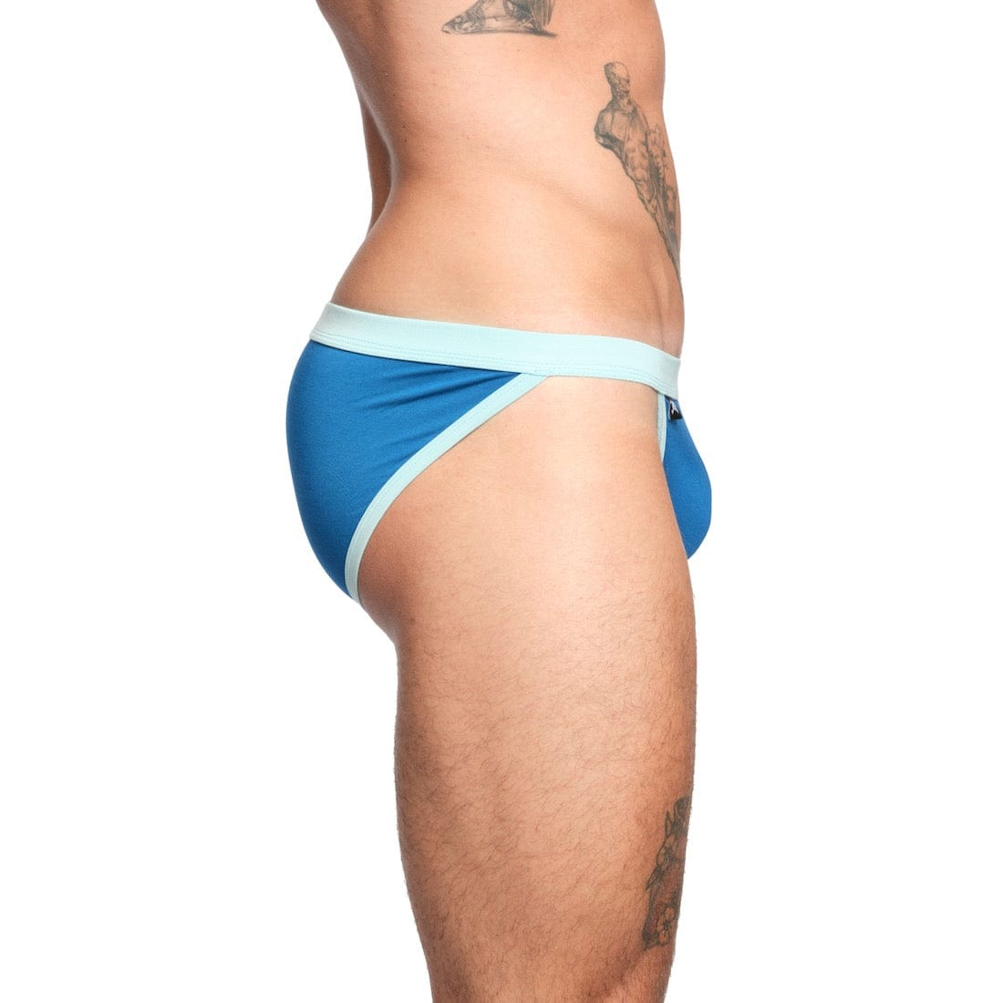 Just The Bones Cloud Sport Brief Blue - Comfortable Men's Athletic Underwear for Running, Gym & Workout | Breathable & Lightweight Performance Boxer Briefs