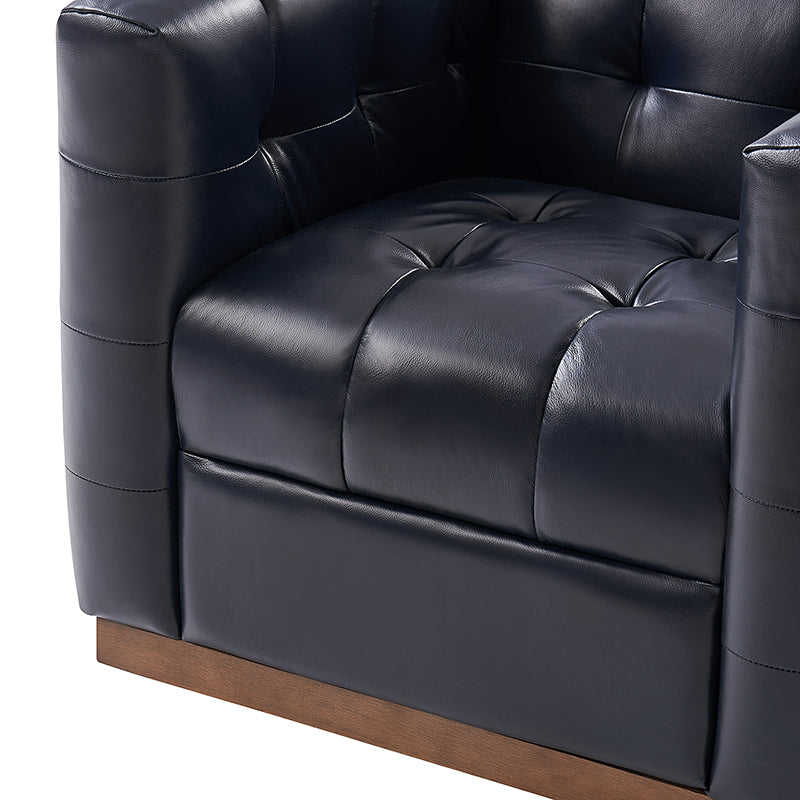 Feodor Genuine Leather Mid Century Modern Swivel Chair - Premium Office & Living Room Furniture for Home Decor