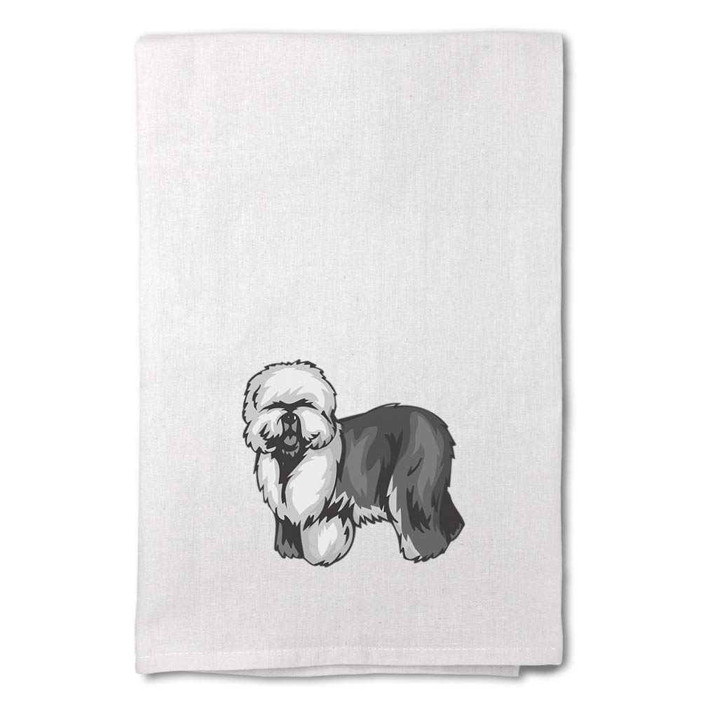 Custom Printed Old English Sheepdog Kitchen Towels - Pet Lover's Dish Towels for Cleaning & Decor - Perfect for Kitchen, Bathroom & Gift Giving