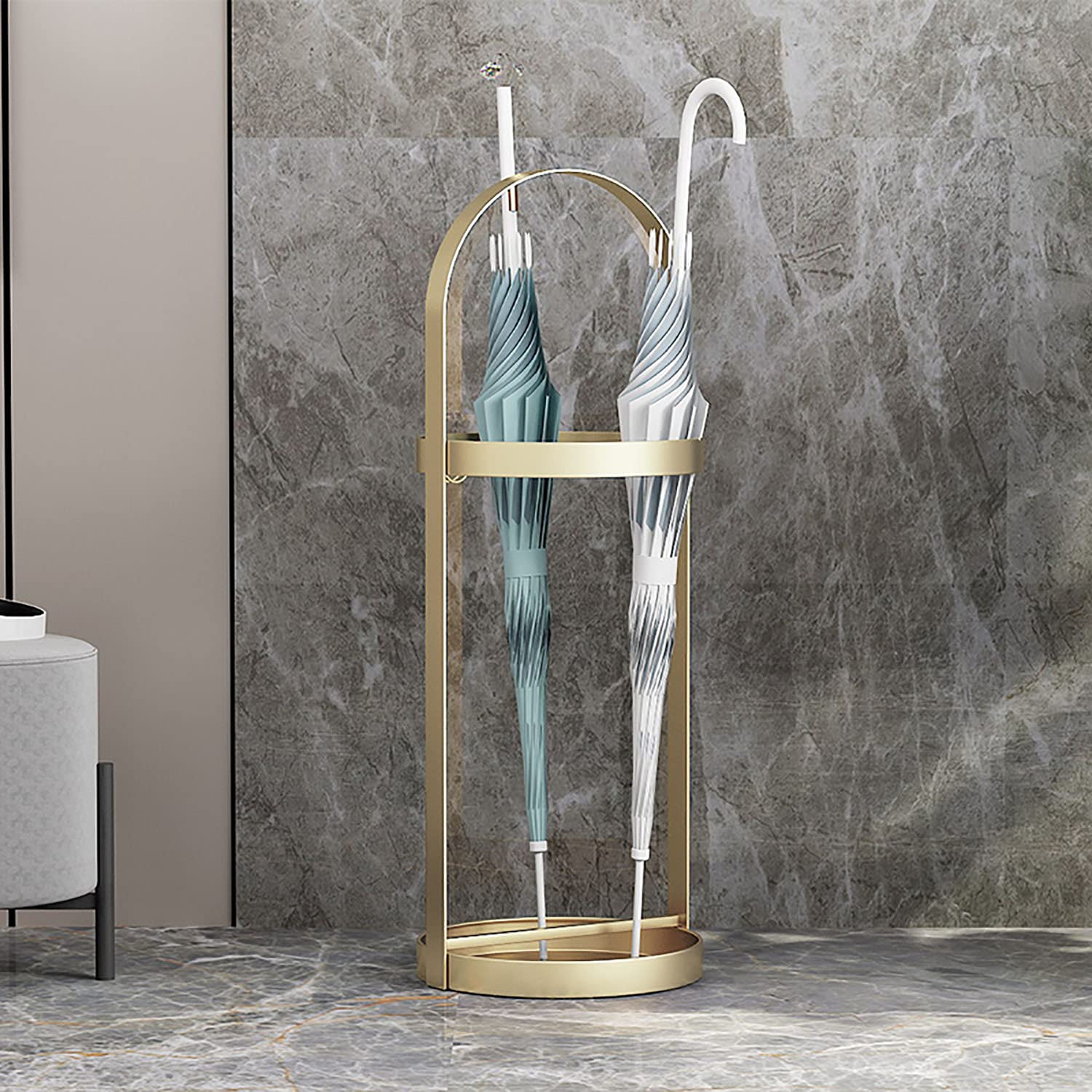 JLXJ Metal Umbrella Stand with Water Tray & Hooks - Durable Entryway Organizer for Umbrellas, Canes & Walking Sticks | Perfect for Home, Office & Restaurant Entrances