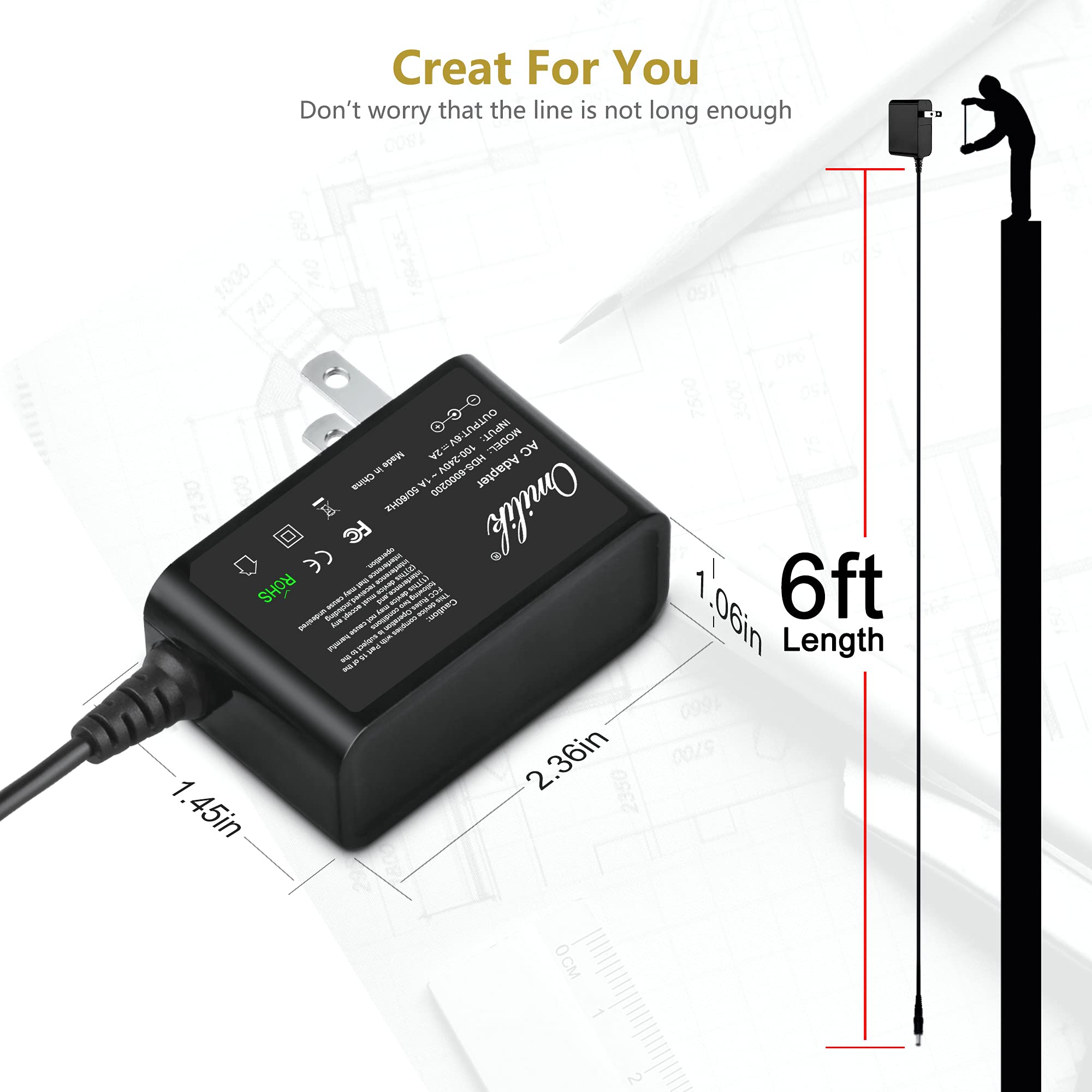 6V AC Power Adapter for Trash Can Deodorizer NX SX MX RX HX RS RE MT Models - Compatible with p/n AC16RES, IT16RES, DZT13, ACNXSX - Replacement Charger Cord for Home, Office & Kitchen Use