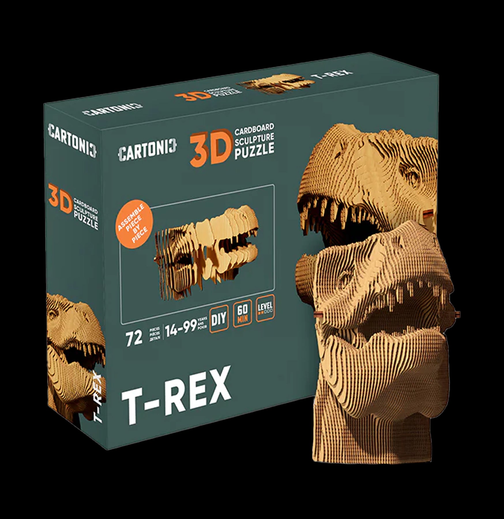 3D T-Rex Dinosaur Puzzle - 500 Piece Jigsaw Puzzle for Adults & Kids - Educational STEM Toy for Home, School & Office Decor
