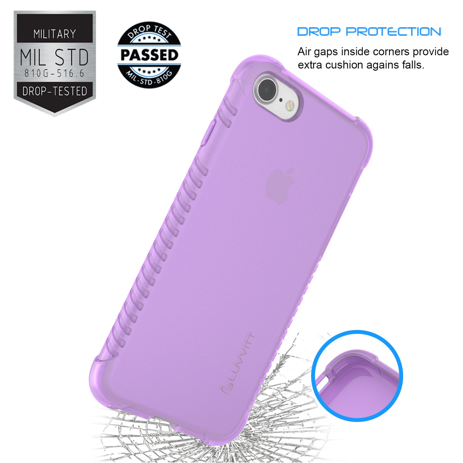 Luvvitt Clear Shockproof Phone Case with Air Pocket Corners for Apple iPhone 7/8/SE (2020) - Protective Slim Cover for Everyday Use, Work & Outdoor Activities