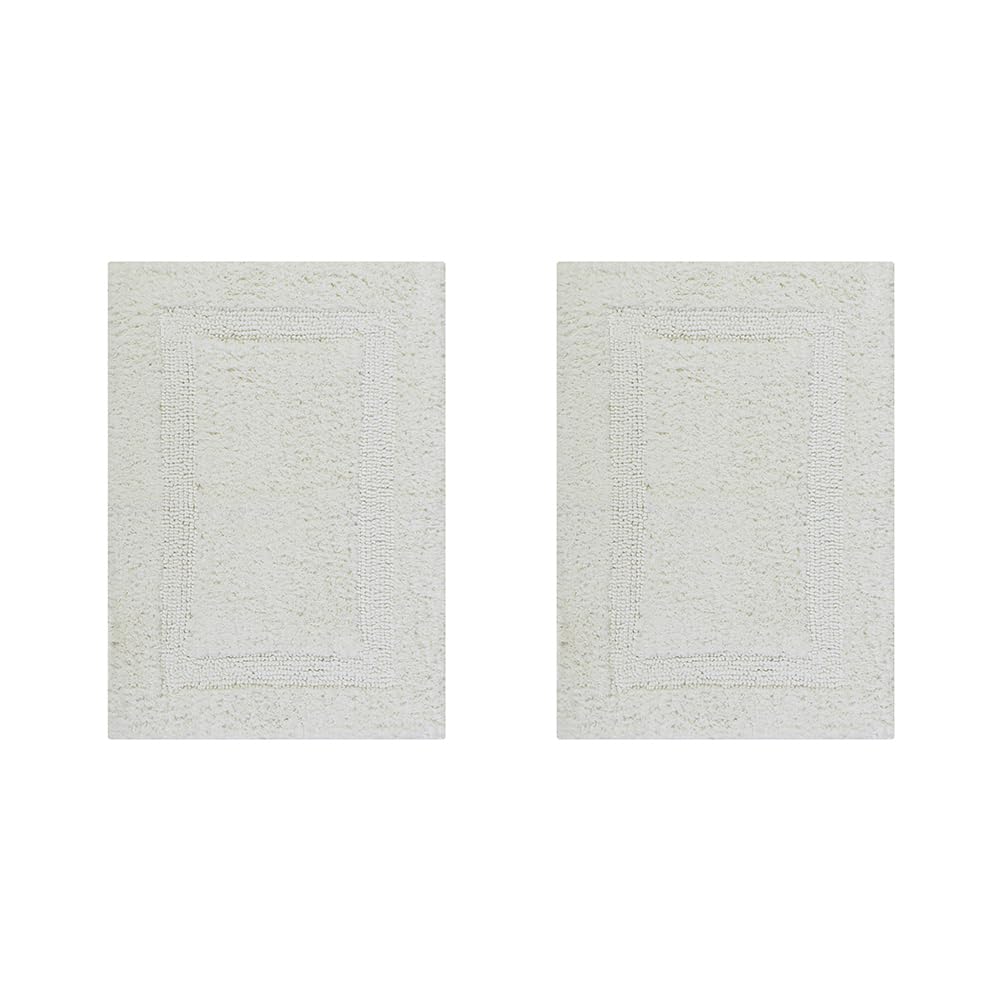 Better Trends 2-Piece Bathroom Rug Set - Super Soft Reversible Cotton Bath Mats, Absorbent Machine Washable Ivory Bath Rugs for Bathroom Floor Decor, Shower & Tub, Laundry Room - Lux Collection | Perfect for Master Bath, Guest Bath & Spa-Like Retreats