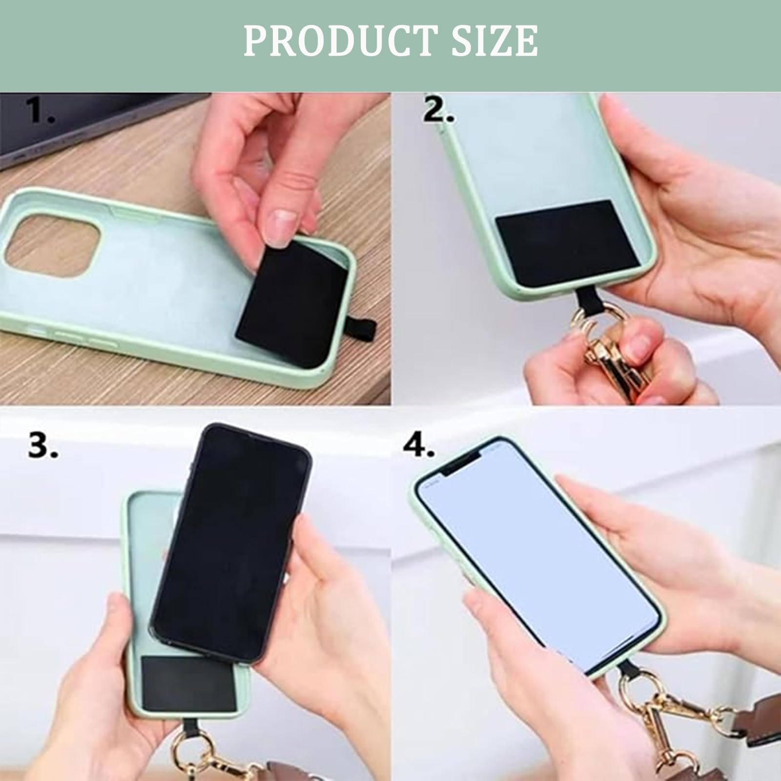 Phone Strap with Zippered Pouch & Clip - Hands-Free Crossbody Wallet Strap for Smartphones (Black) | Perfect for Travel, Shopping & Outdoor Activities