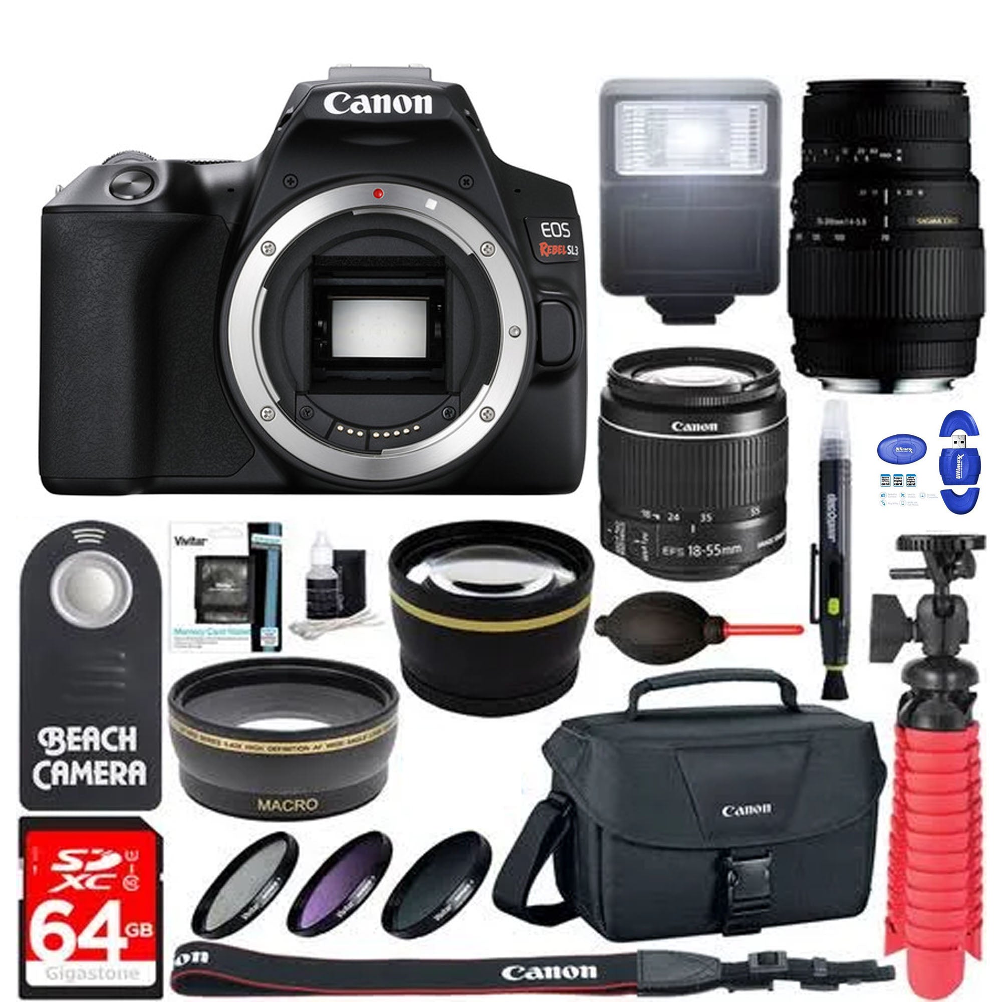 Canon EOS Rebel SL3/250D DSLR Camera Bundle with 18-55mm & 70-300mm Lenses + Accessory Kit | Perfect for Travel Photography, Vlogging & Beginner Photographers