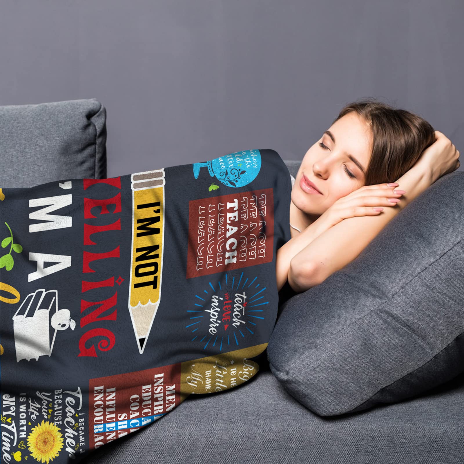 Cozy 50x60 Inch Teacher Appreciation Blanket - Best Retirement, Birthday & Thank You Gift for Women Educators - Perfect for Classroom, Home & Relaxation