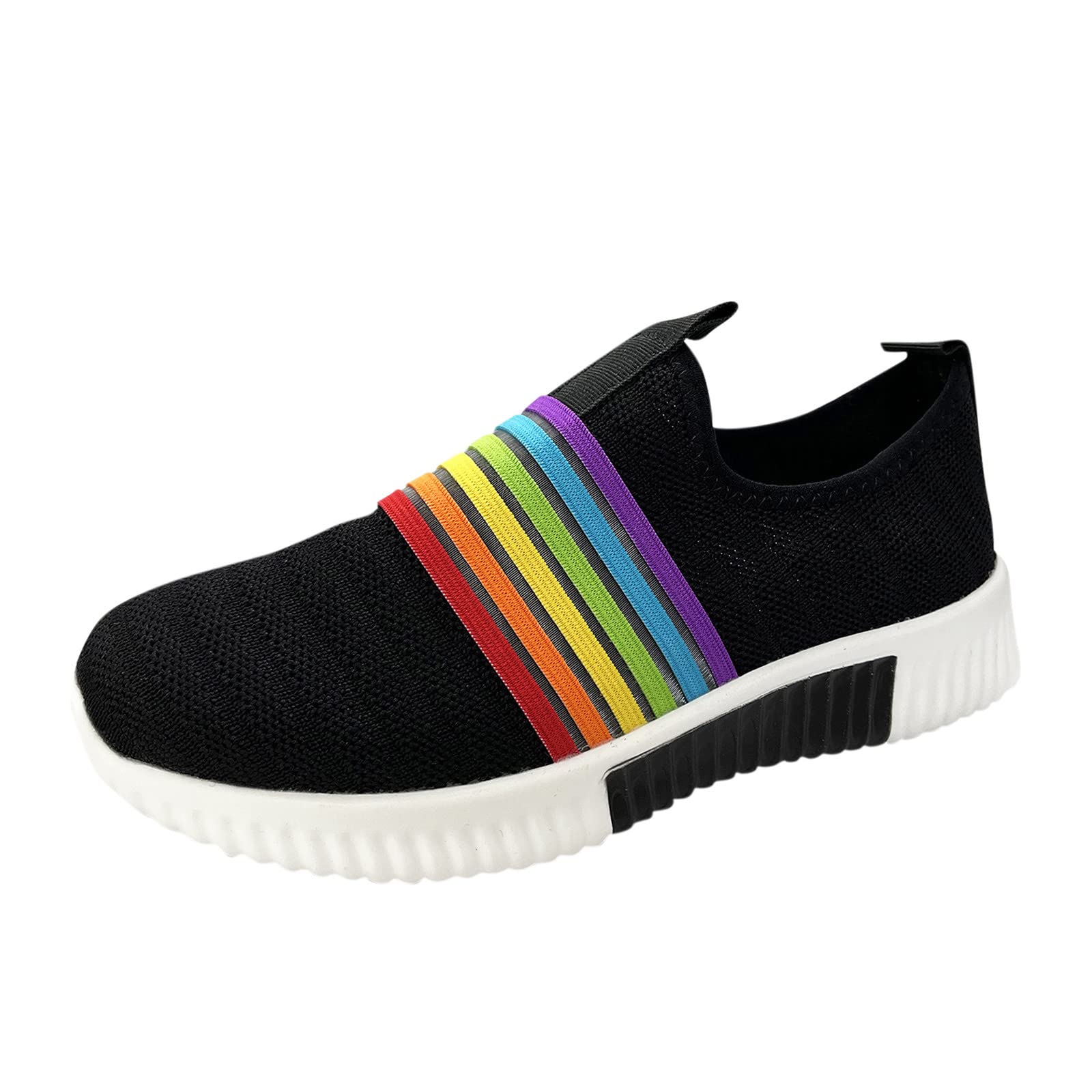 USYFAKGH Women's Breathable Mesh Sneakers - Lightweight Walking & Running Shoes - Slip-On Comfortable Sock Design for Gym, Tennis & Daily Wear