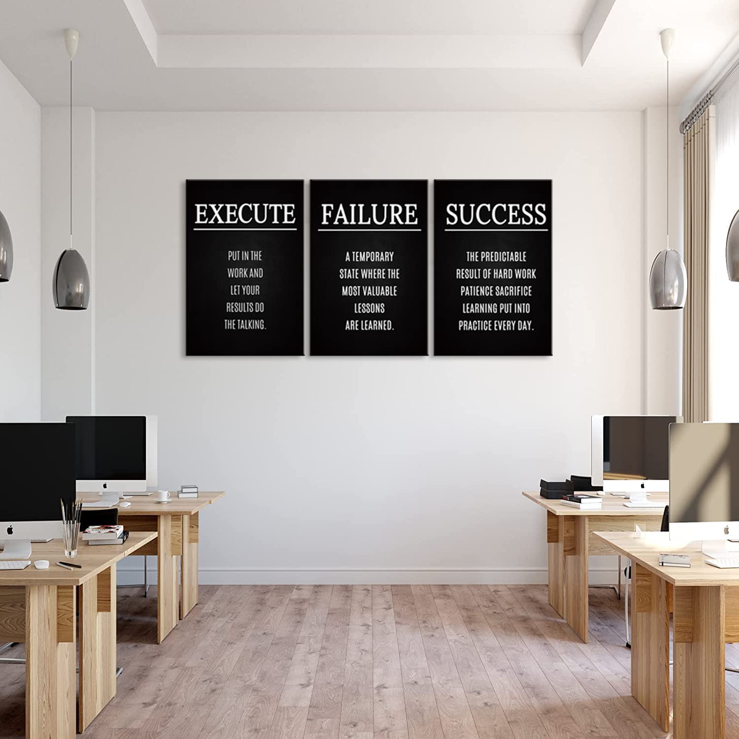 3 Piece Motivational Wall Art Set - Inspirational Quotes Posters for Office & Home Decor (20''Wx28''H) | Perfect for Workspace, Living Room & Bedroom Wall Decoration