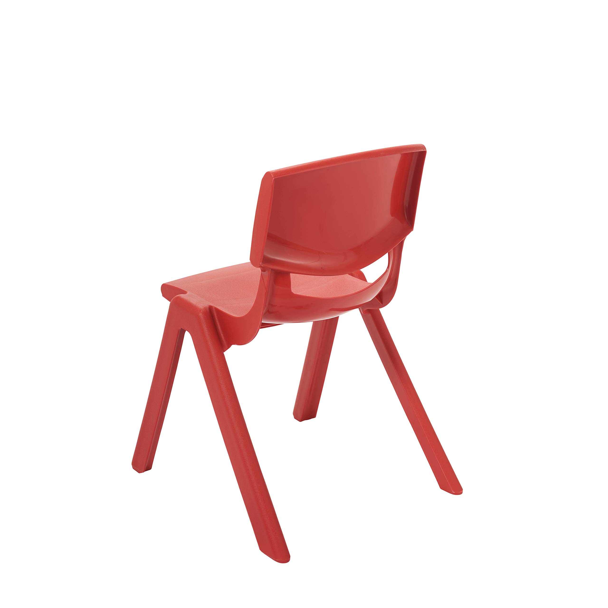 ECR4Kids School Stack Resin Chair - 6-Pack Red Plastic Stacking Chairs for Kids with 10 Inch Seat Height, Durable Indoor & Outdoor Use - Perfect for Classrooms, Playrooms, and Backyard Activities