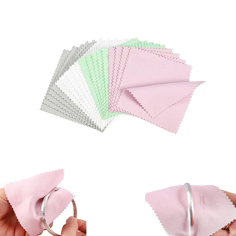 Premium Microfiber Polishing Cloth for Jewelry Cleaning - 25 Pack | Gentle Soft Wipes for Silver, Gold & Precious Metals | Perfect for Jewelry Care, Glasses & Electronics Cleaning