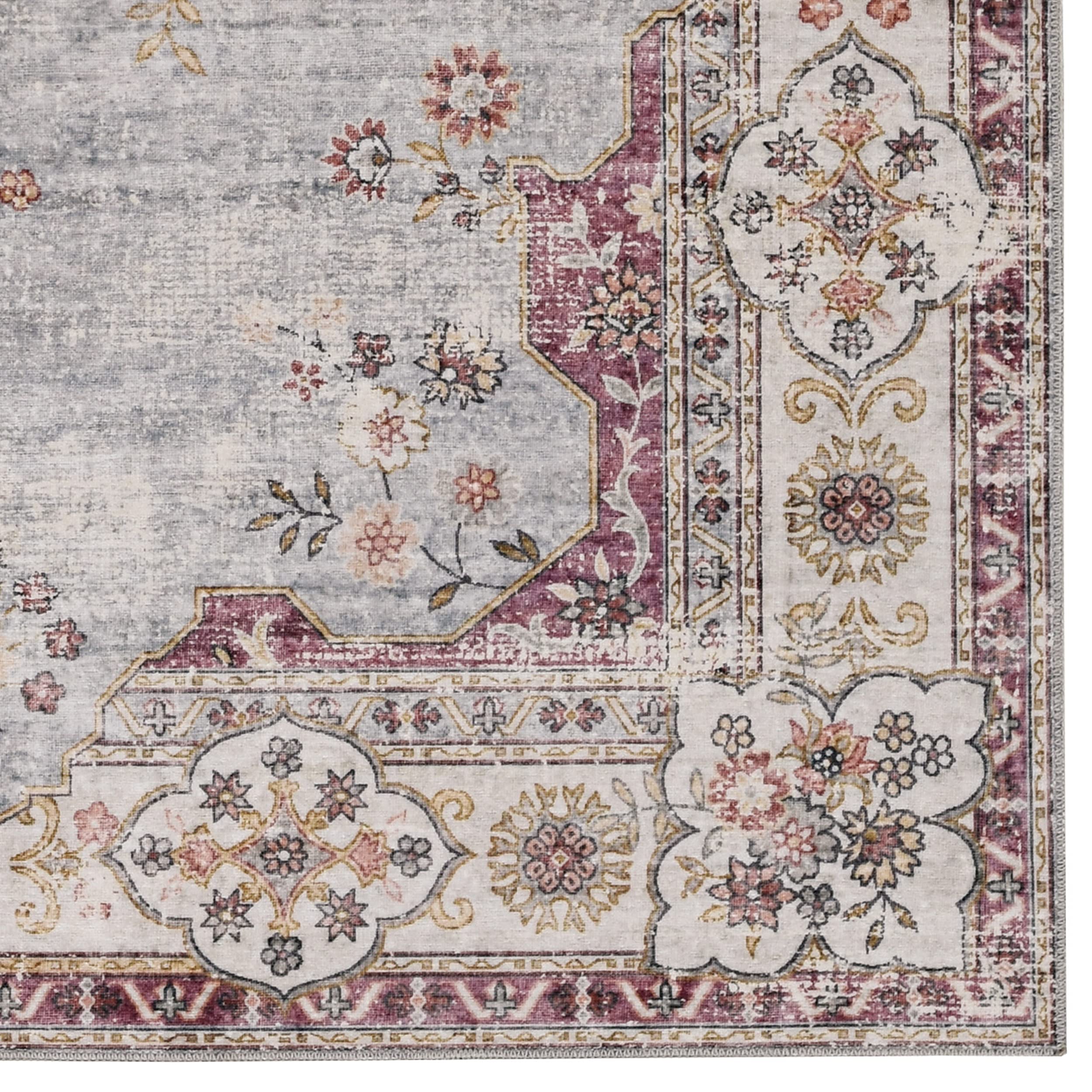 Linon The Anywhere Washable Rug - Barton Pale Blue/Ivory 2' X 8' Runner Rug - Machine Washable Non-Slip Carpet for Hallway, Kitchen, Entryway, Bedroom & Dorm Decor
