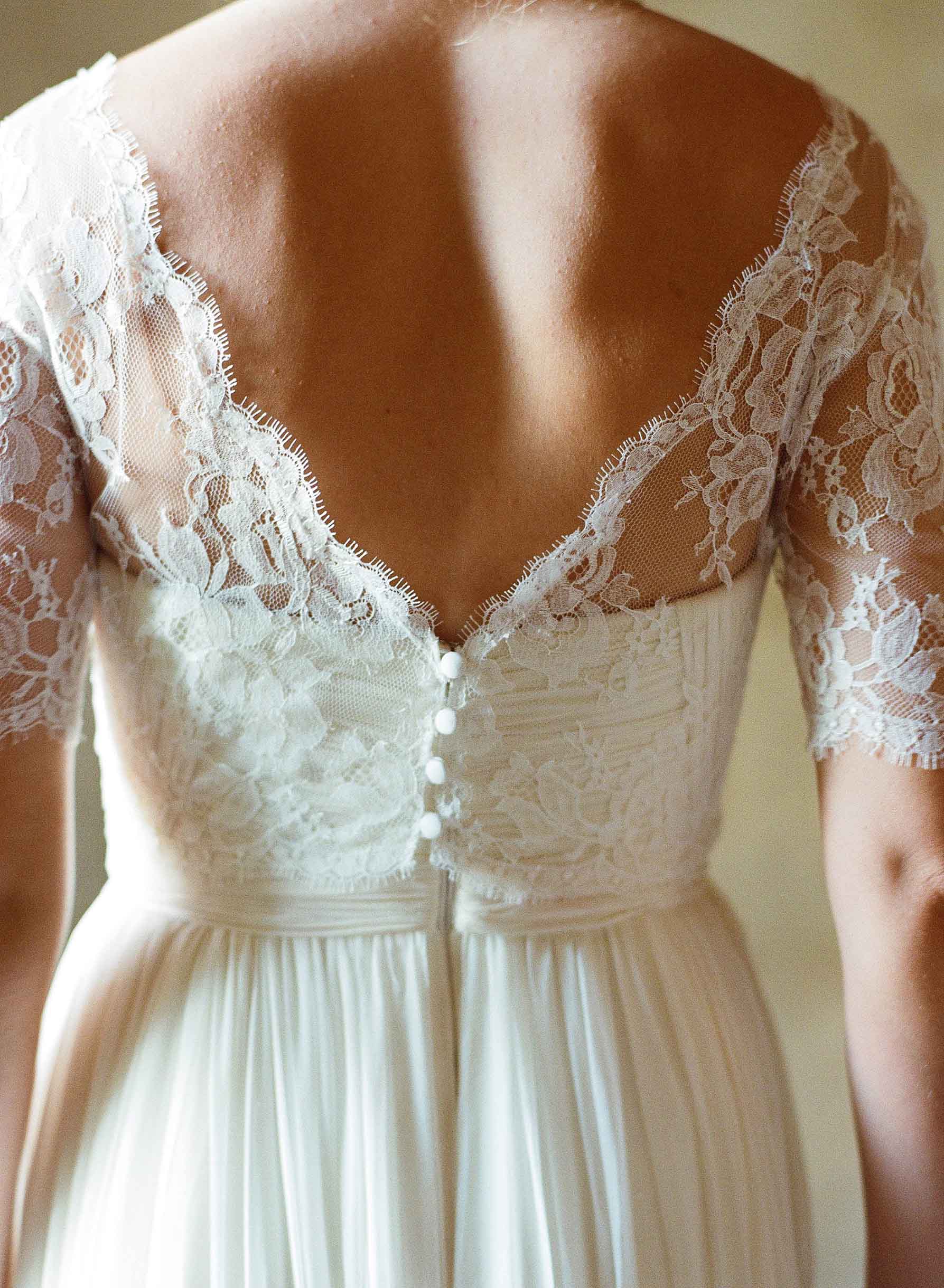 Elegant Ivory French Lace Cover Up with V Back - Perfect for Beach Weddings, Bridal Showers & Summer Vacations