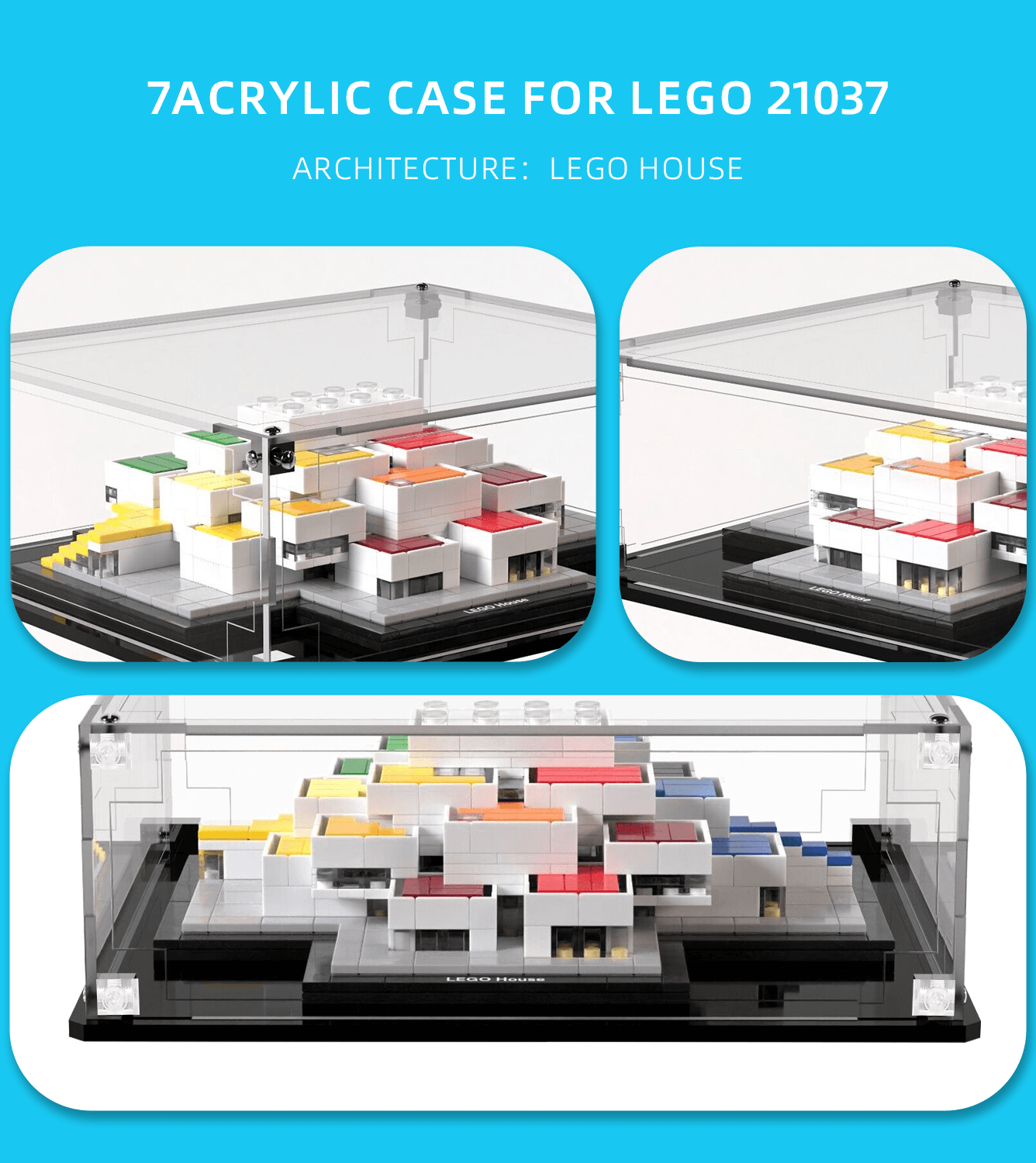 Premium LEGO Architecture Display Case for LEGO House 21037 - Showcase & Protect Your Collectible Building Set - Perfect for Home Decor, Office Display & Gift Giving