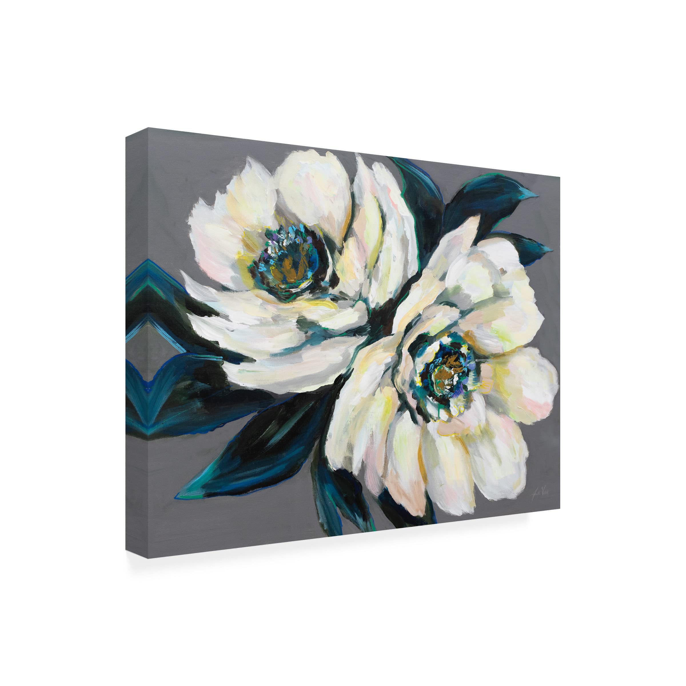 Trademark Fine Art 'Budding Beauty Pattern VF' Canvas Wall Art by Farida Zaman - Floral Home Decor for Living Room, Bedroom & Office