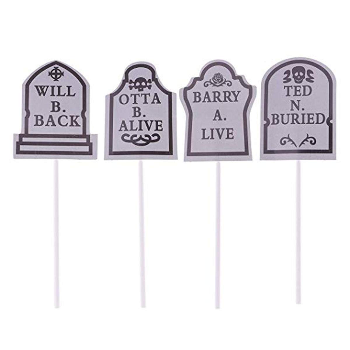 24-Piece Halloween Tombstone Cupcake Toppers - Spooky Graveyard Cake Decorations for Halloween Party Supplies | Perfect for Cupcakes, Cakes, and Dessert Displays