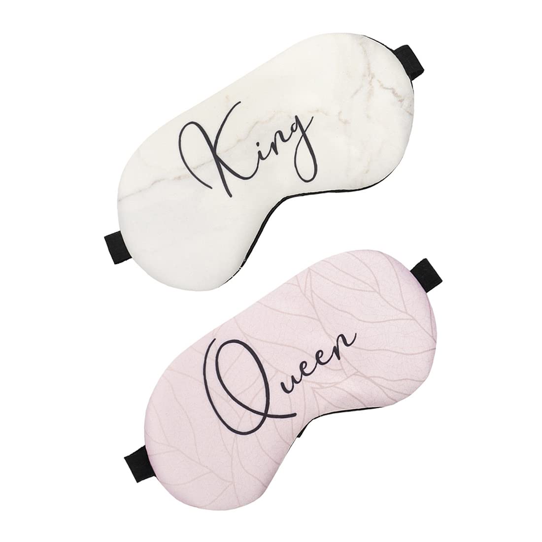 King and Queen Couple Sleep Eye Mask - Printed Travel Eye Mask for Men & Women - Soft Comfortable Sleeping Mask for Couples (7.5 x 4 Inches) - Perfect for Travel, Relaxation & Romantic Gifts