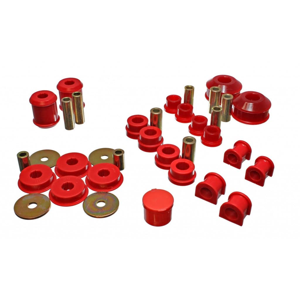 Energy Suspension Hyper-Flex Master Bushing Kit (Red) for 2003-2005 Mitsubishi Lancer | 5.18115R | Improve Handling & Reduce Vibration for Street & Track Performance