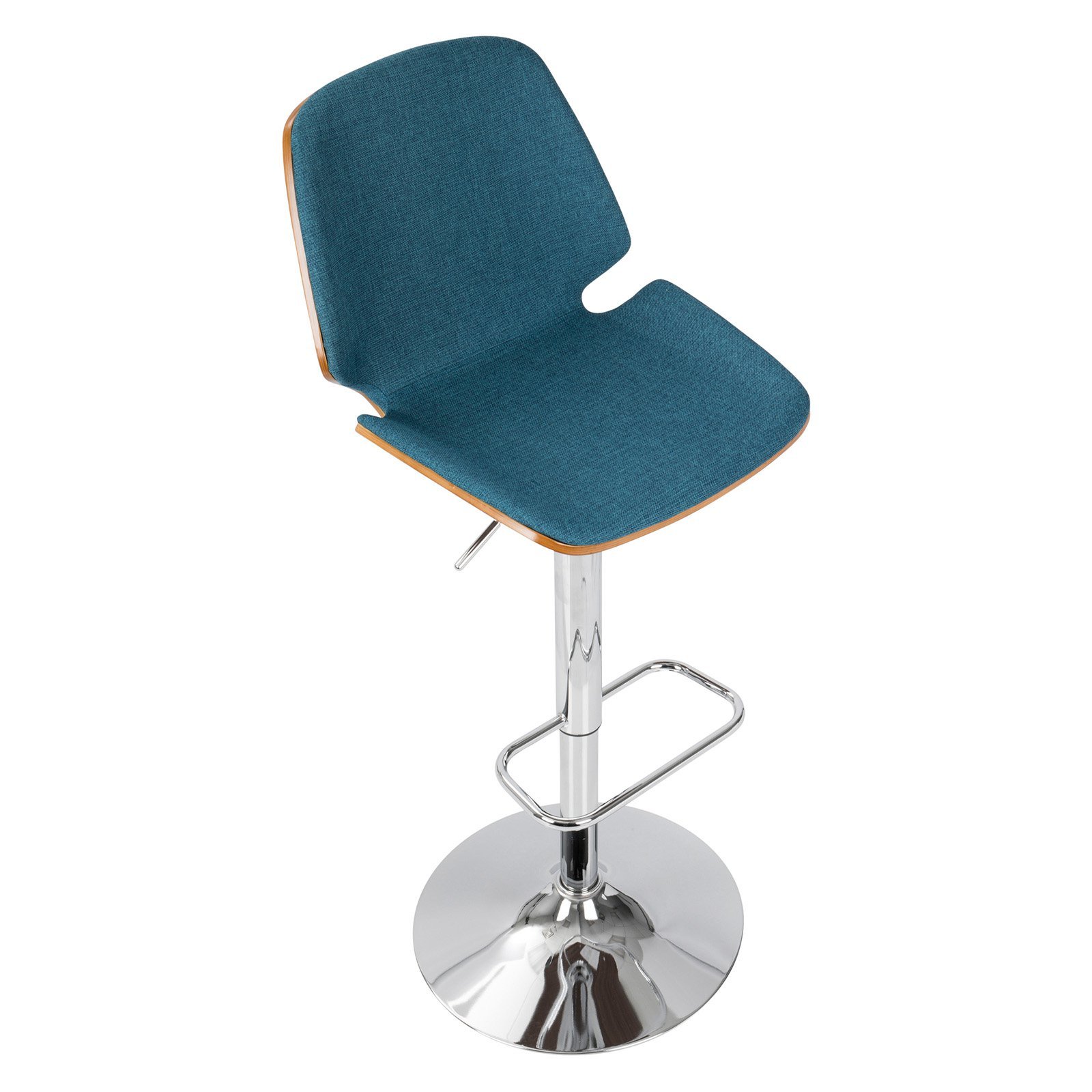 LumiSource Serena Adjustable Swivel Bar Stool - Chrome Metal Bar Chair with Height Adjustment for Kitchen Island, Home Bar & Counter Dining