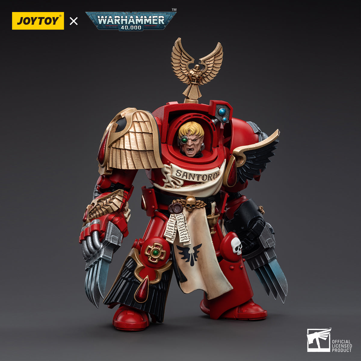 JOYTOY 1/18 Scale Warhammer 40K Blood Angels Assault Terminators Action Figure Set (3-Pack) - Collectible Miniatures for Tabletop Gaming & Display
