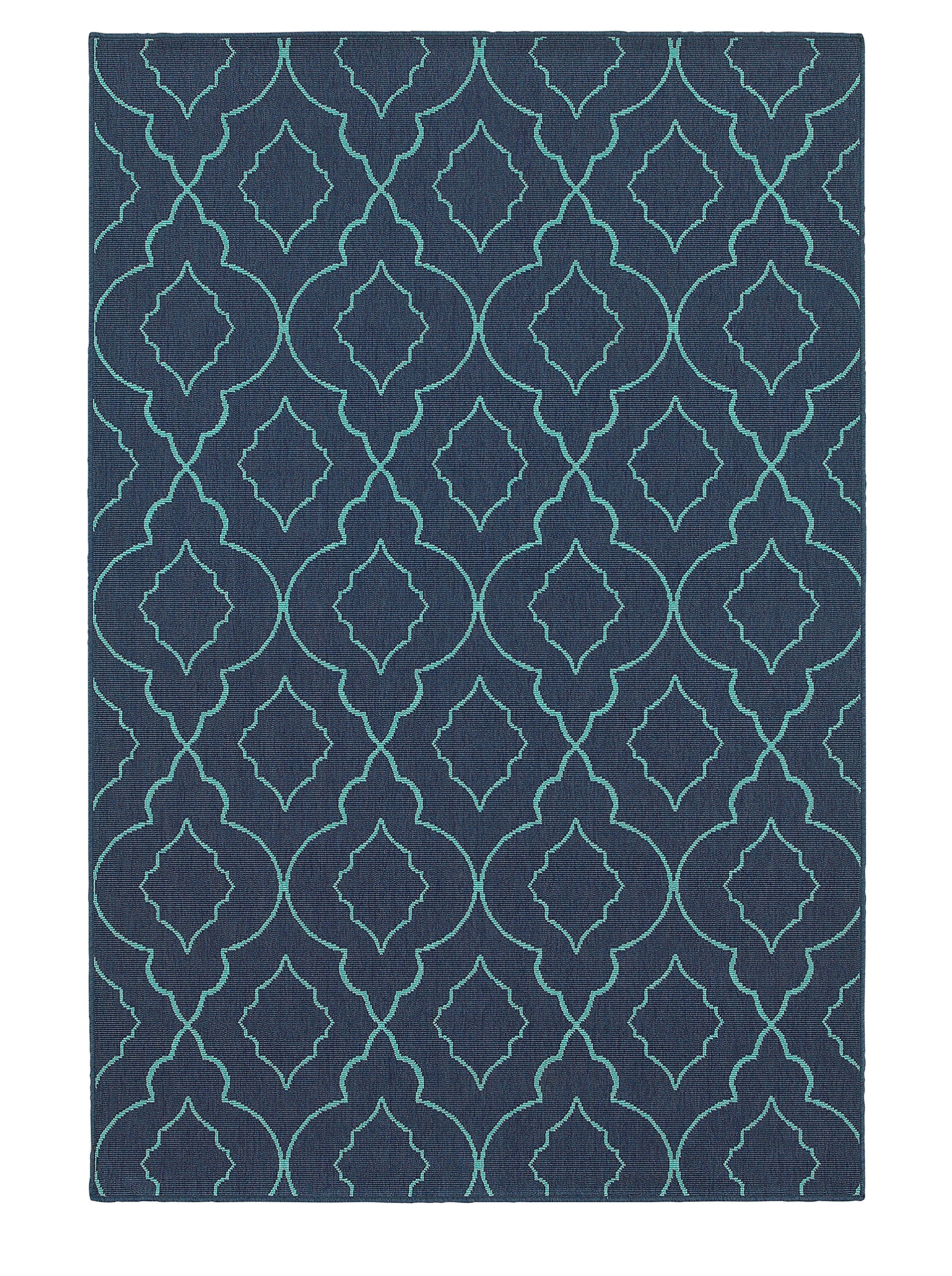 Granville Rugs Loggia Indoor/Outdoor Area Rug - Navy Blue 8'6