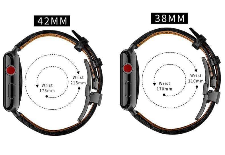 Genuine Alligator Look Leather Band for Apple Watch Series 6/5/4/3/SE - 44mm 42mm 40mm 38mm - Stylish & Durable Replacement Strap for Workouts, Office & Everyday Wear