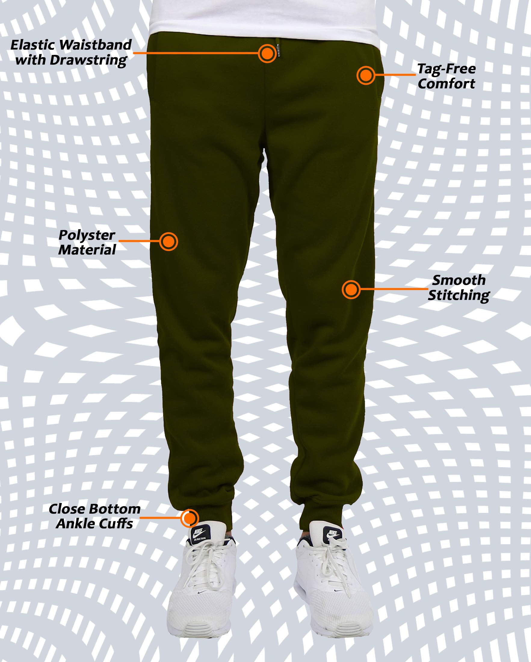 Harvic Men's Fleece Jogger Sweatpants 2-Pack - Soft & Comfortable Athletic Pants for Running, Gym & Lounge Wear - Galaxy Collection