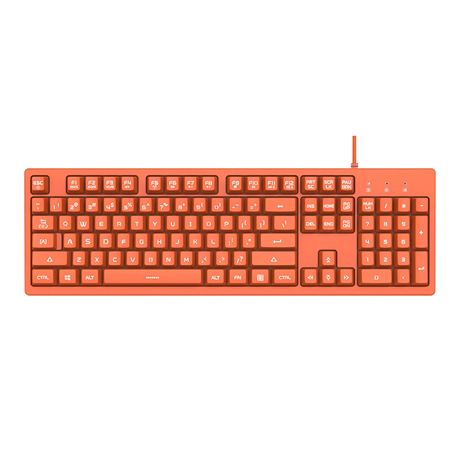 Ergonomic 104-Key Mechanical Gaming Keyboard with Pink Button Switches - DKS100 (Orange) | Perfect for Windows PC, Office Work & Gaming Sessions