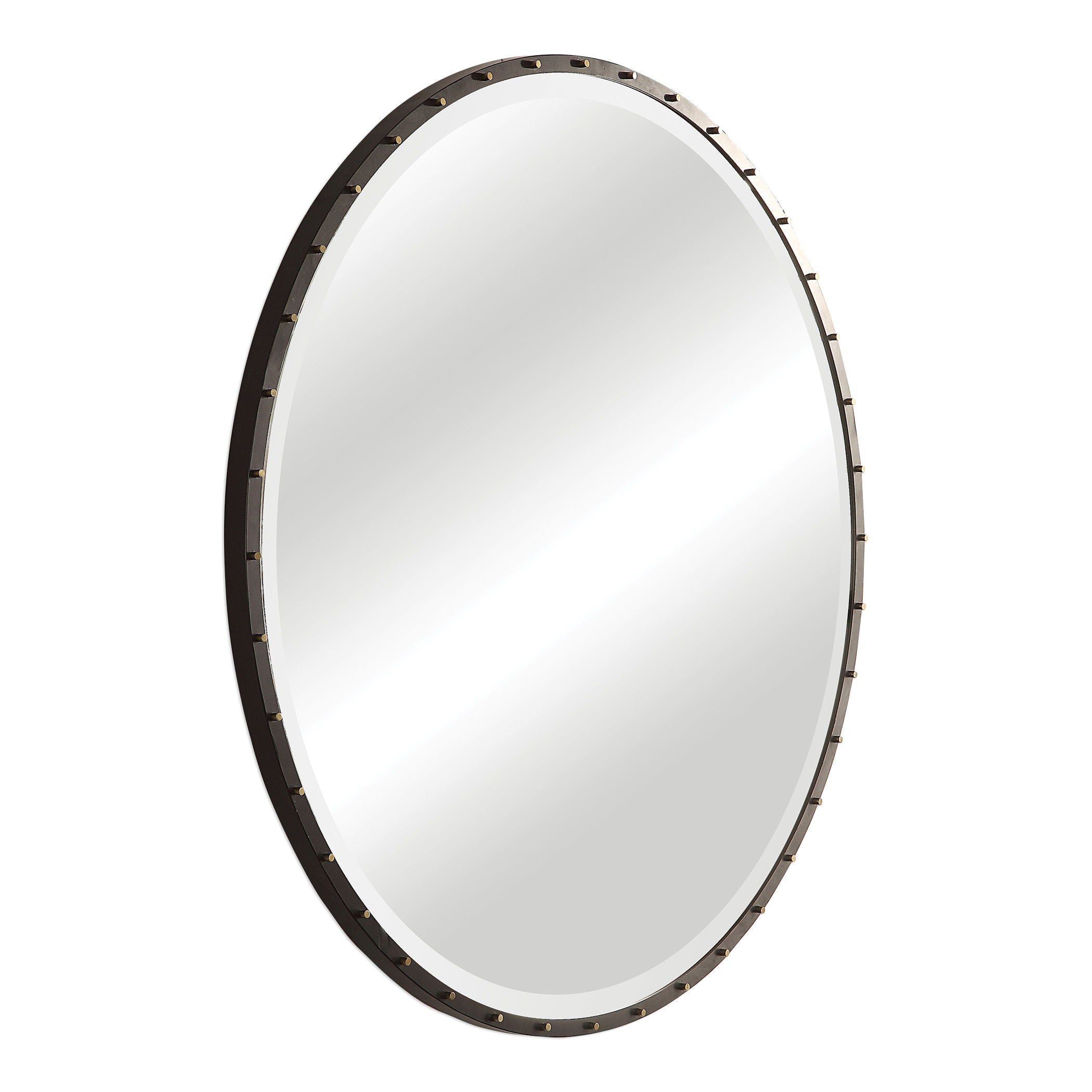 Benedo 24 Inch Round Wall Mirror - Black Framed Decorative Mirror for Living Room, Bedroom, Bathroom & Entryway - Perfect for Home Decor & Vanity Use