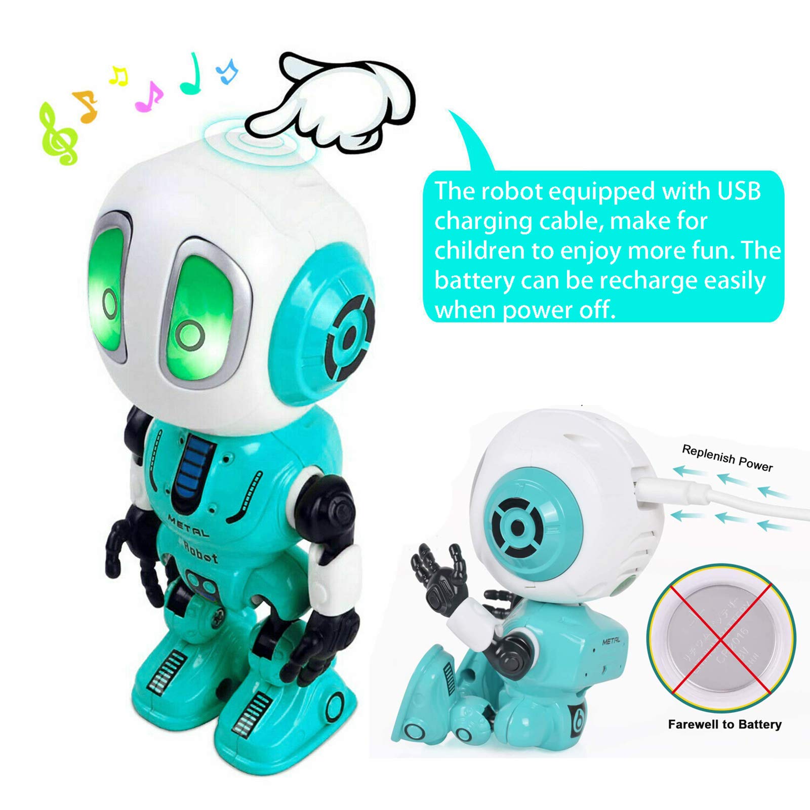 Interactive Talking Robot Toy for Kids - Mini Repeater Robot for Boys & Girls Ages 4-6 | Fun Educational STEM Toy | Birthday Gift & Stocking Stuffer (Blue) - Perfect for Playtime, Learning & Family Bonding