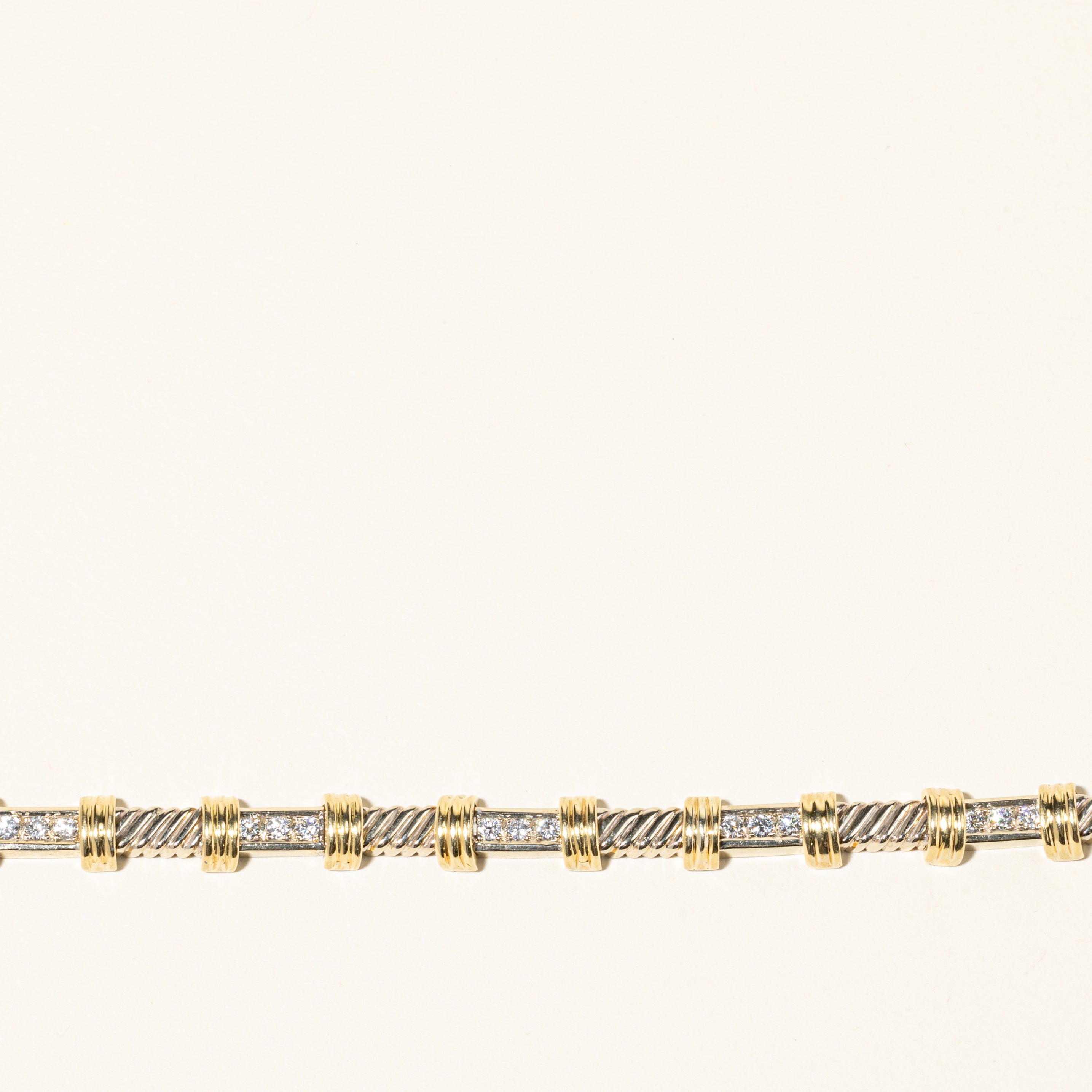 Two Tone Gold Diamond Bracelet for Women | 0.96ctw Round Cut Diamond Tennis Bracelet | Size 7.25 | 14K White & Yellow Gold | Elegant Jewelry Gift for Anniversary, Birthday & Special Occasions