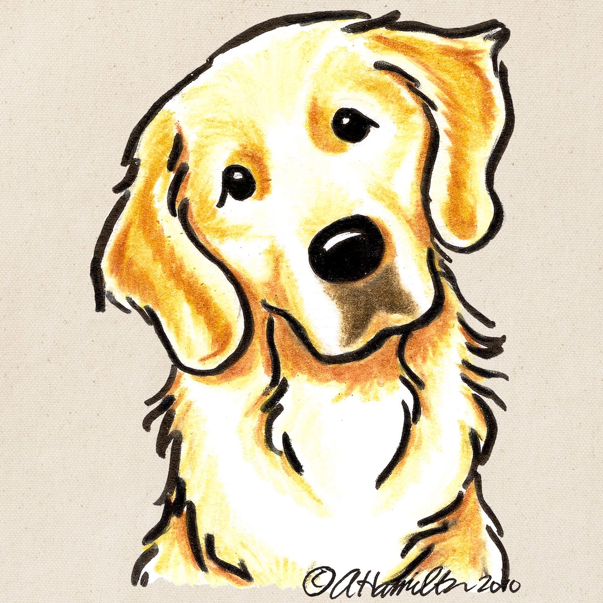 Golden Retriever Portrait Canvas Tote Bag - Eco-Friendly Reusable Shopping Bag for Groceries, Beach & Daily Use | Cute Dog Lover Gift